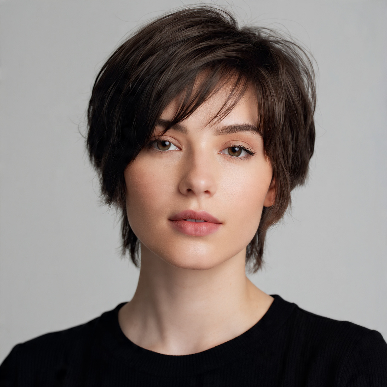 20 Short Shaggy Hair Ideas for Volume and Texture You’ll Love 10 a woman with precisely balanced short shaggy