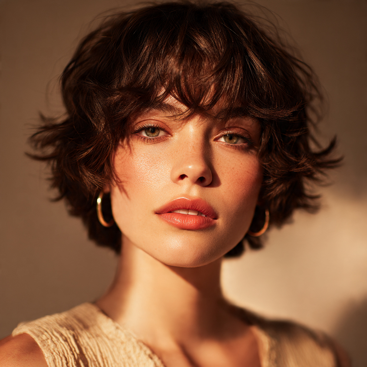 20 Short Shaggy Hair Ideas for Volume and Texture You’ll Love 19 a woman with short shaggy hair featuring
