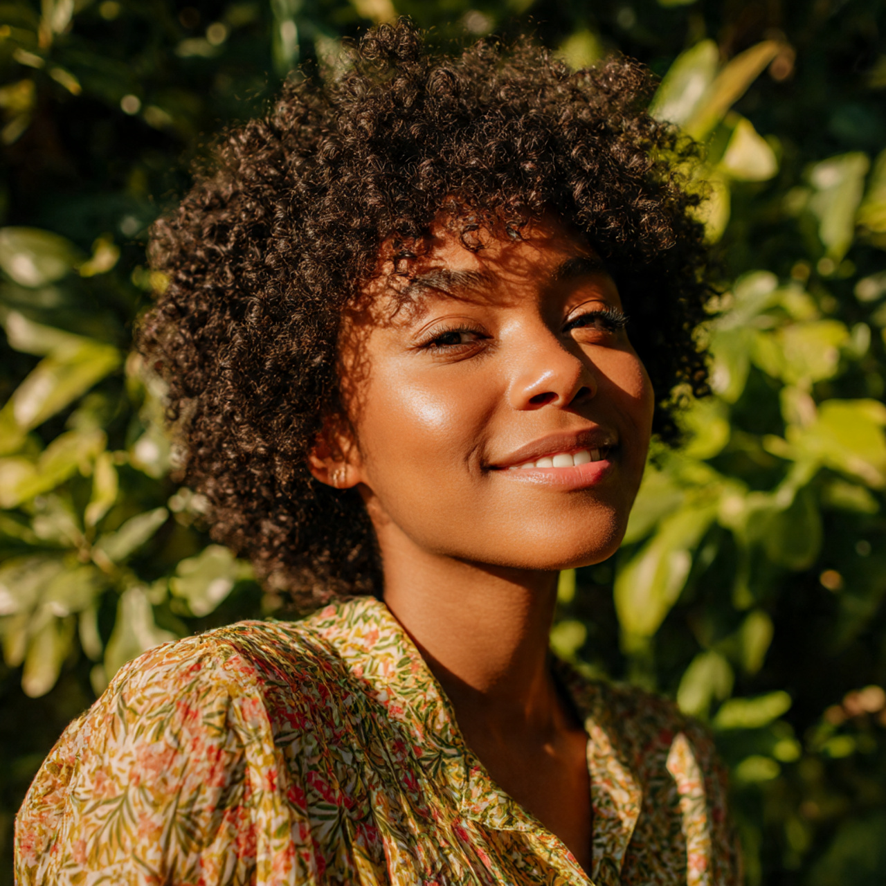 a young black woman with naturally curly