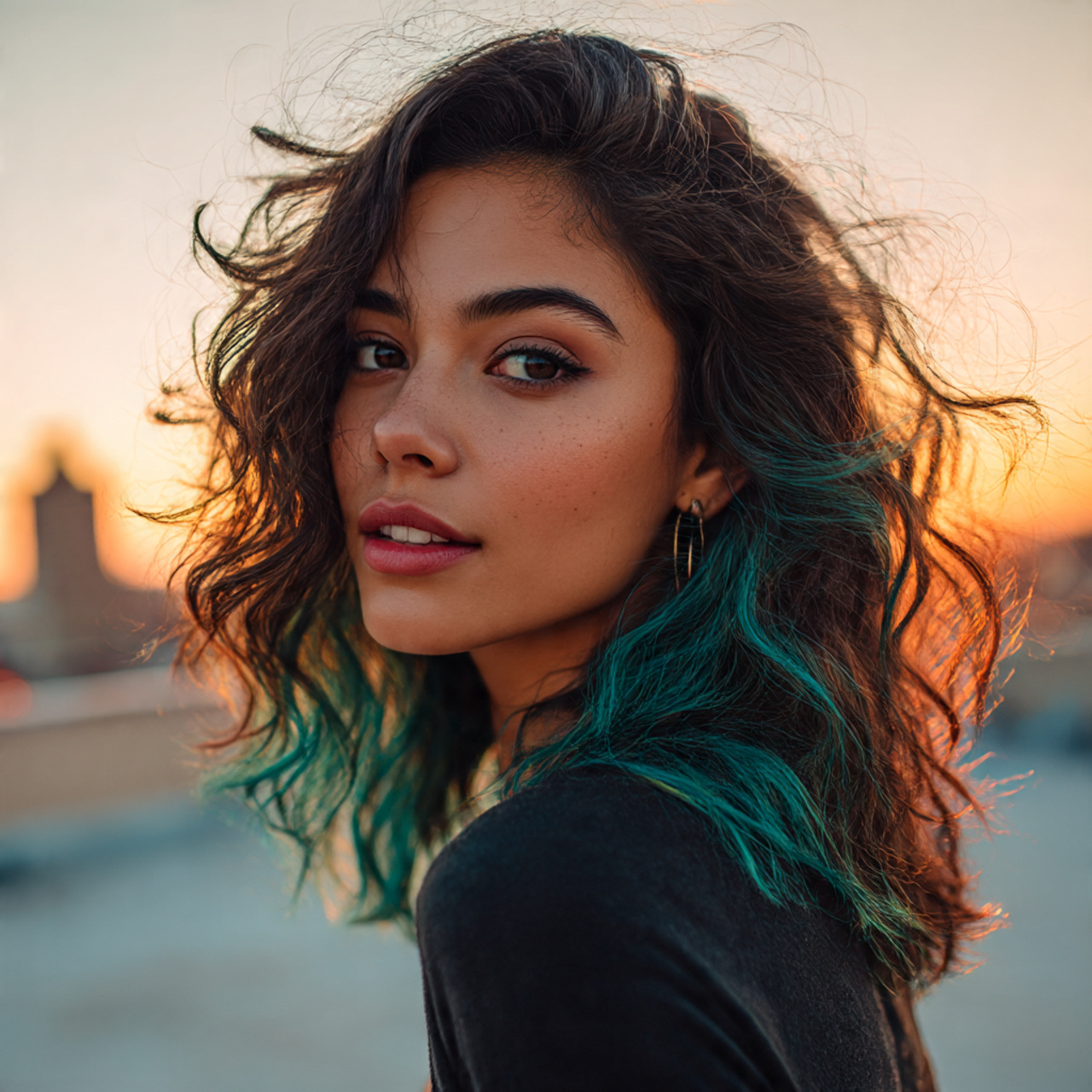 a young model with wavy medium length hair 1