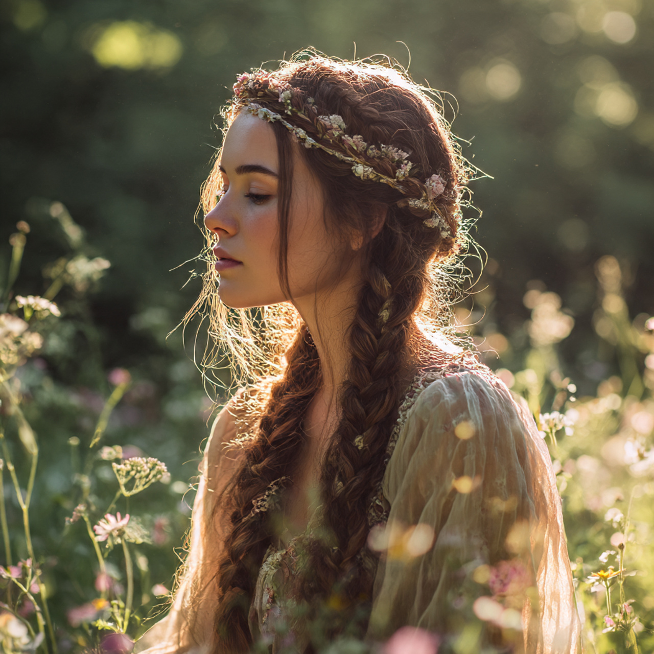 Best Long Hairstyles for Women: 27 Chic Ideas 4 a young woman wearing a delicate bohemian