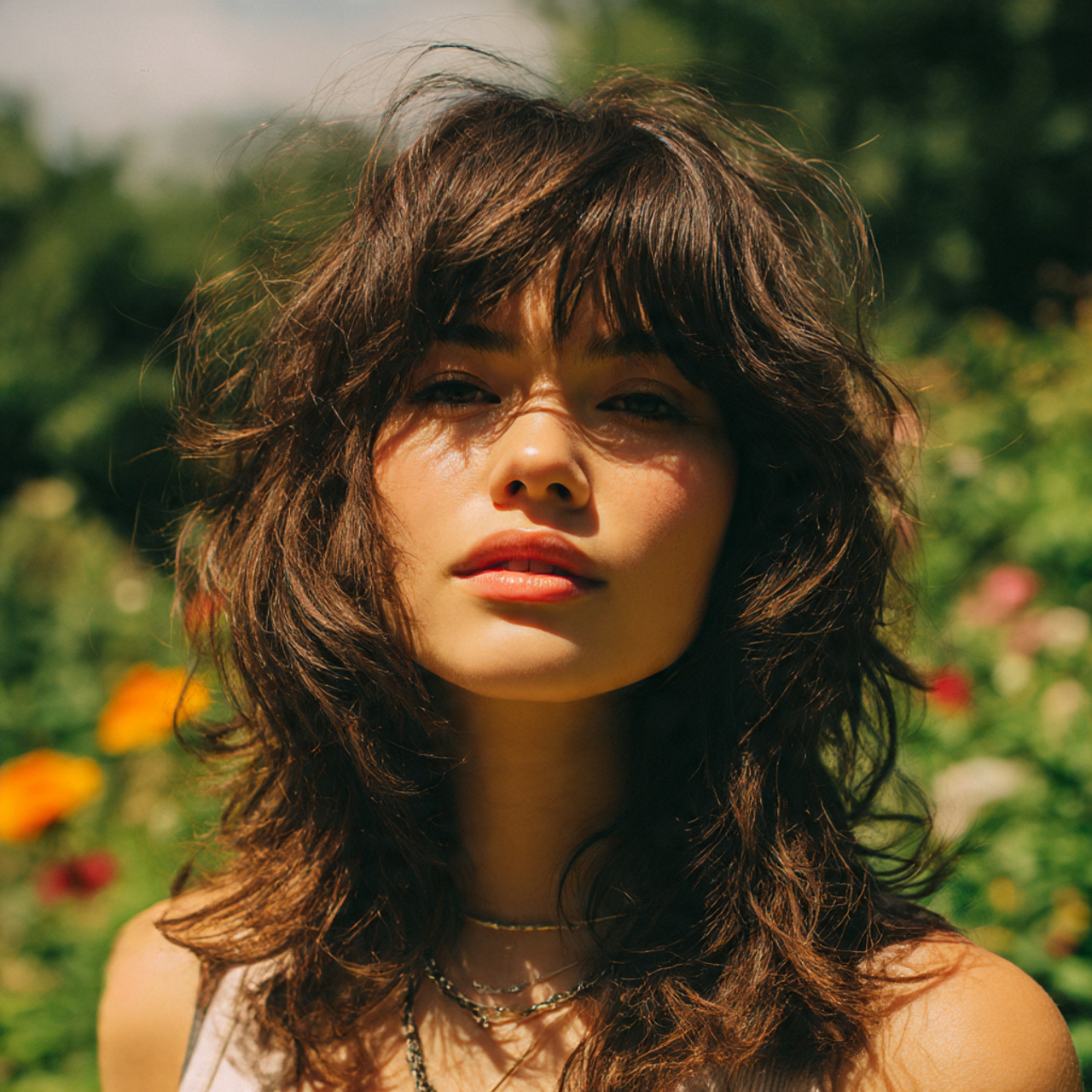 a young woman with a classic shag