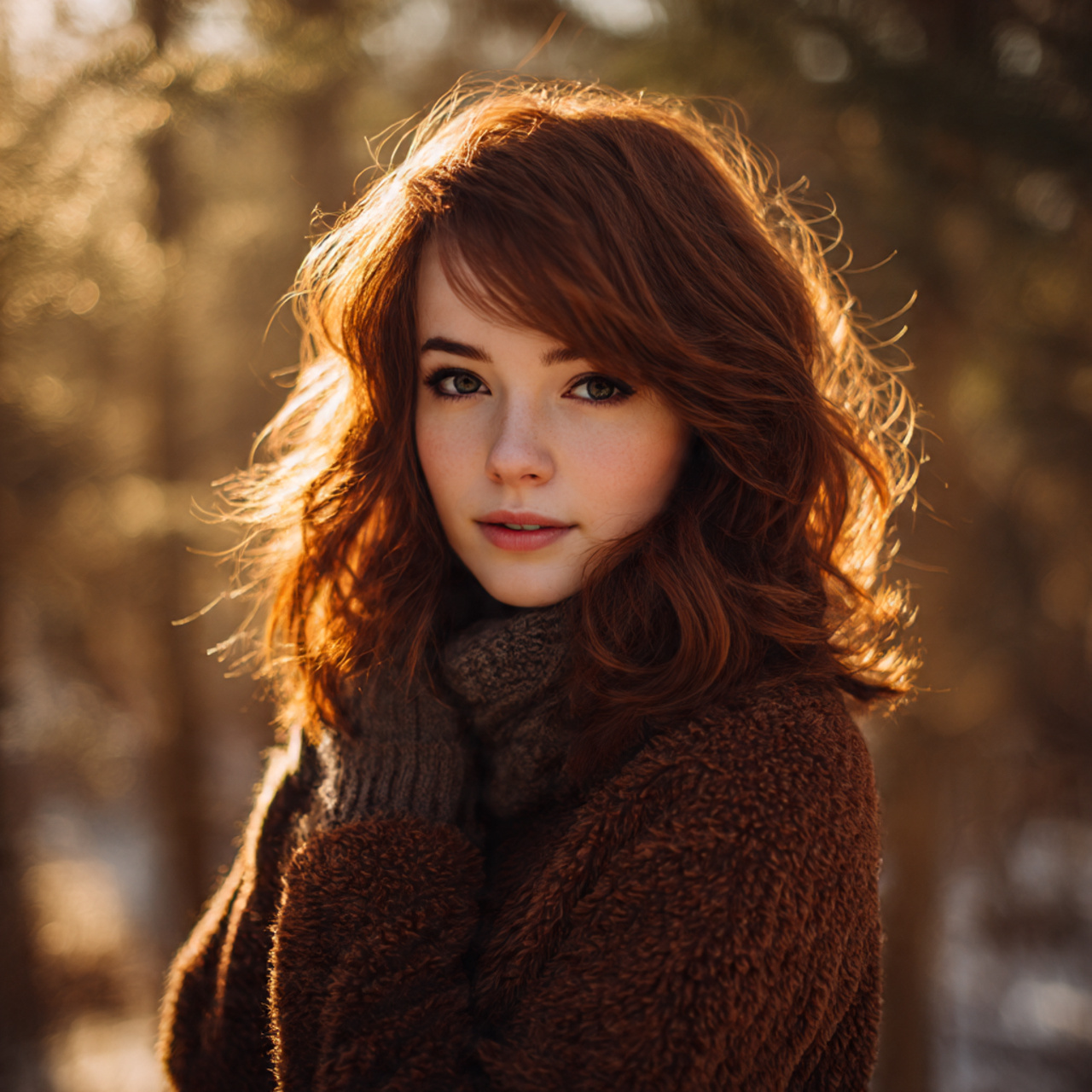 27 Hottest Winter Wolf Cut Ideas & Styles 11 a young woman with a deep auburn