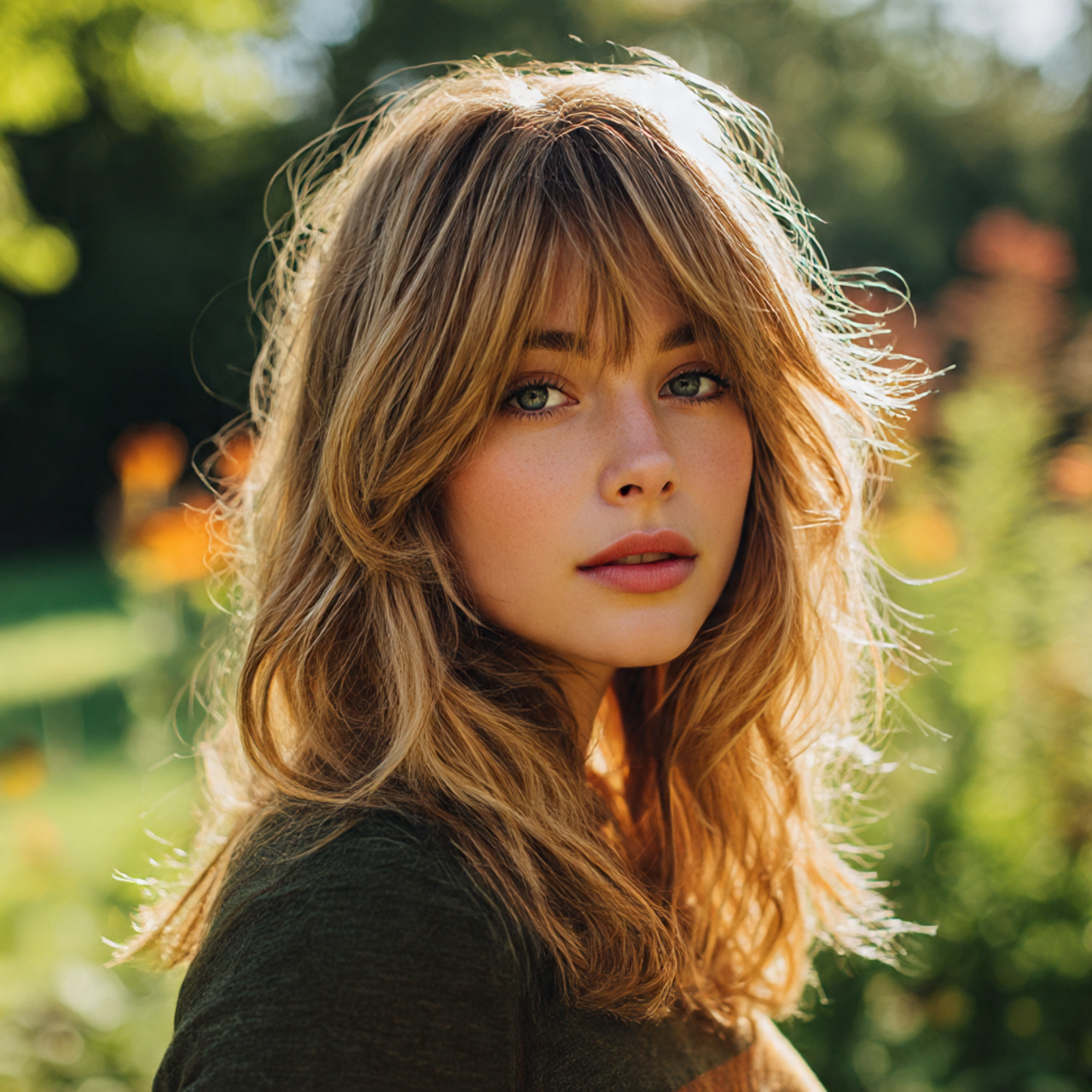 a young woman with a french shag