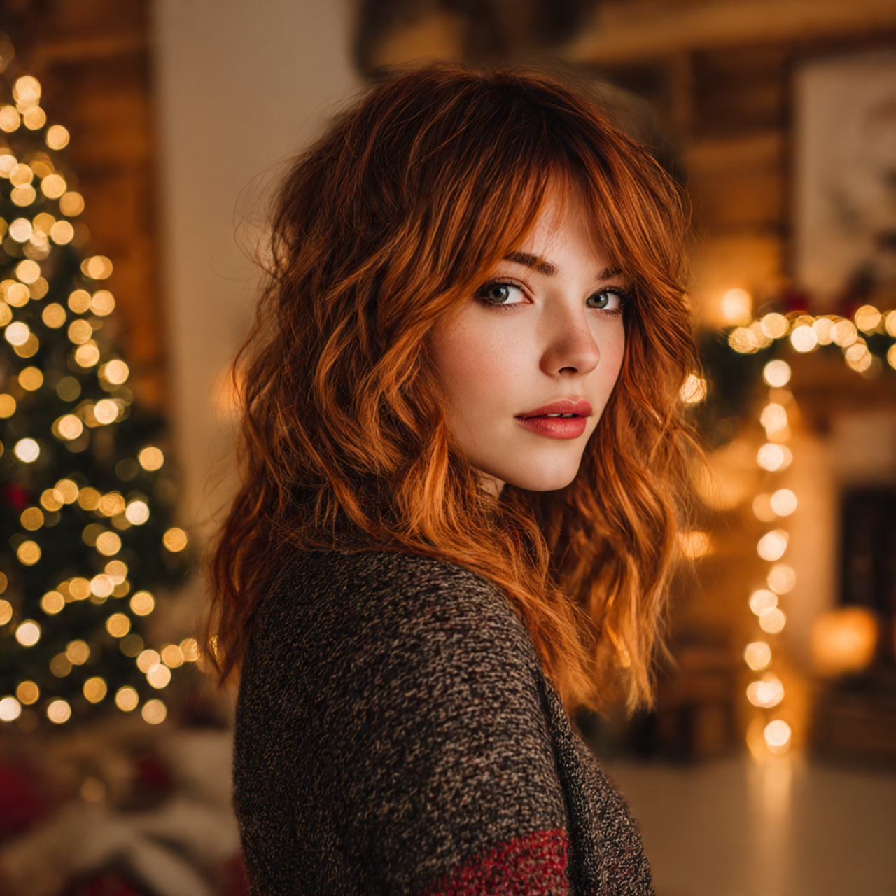 27 Wolf Cut for the Holidays Ideas: The Ultimate Guide 26 a young woman with a layered wolf