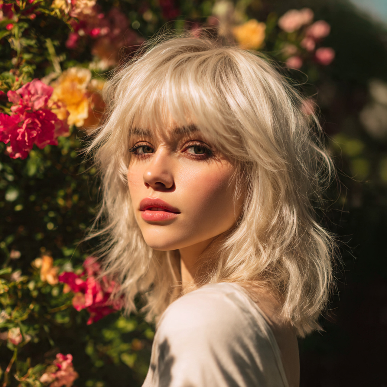 a young woman with a light blonde