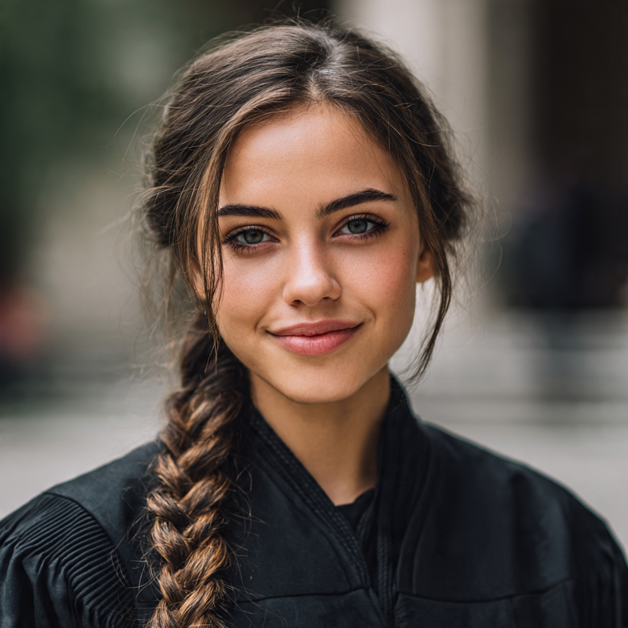 a young woman with a square face