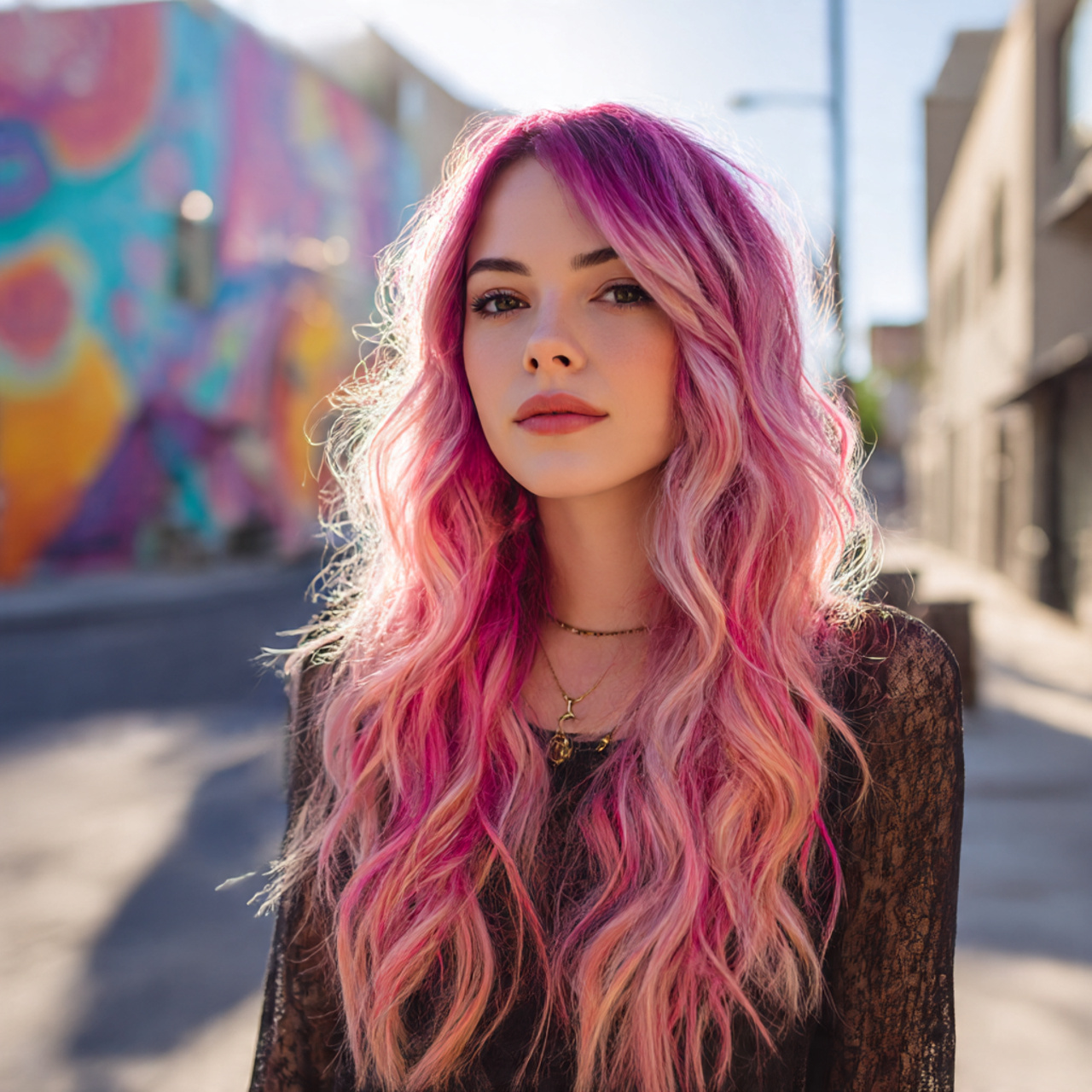 32 Ultimate Pink Hair Color Inspiration for Every Personality 30 a young woman with beautifully blended multiple