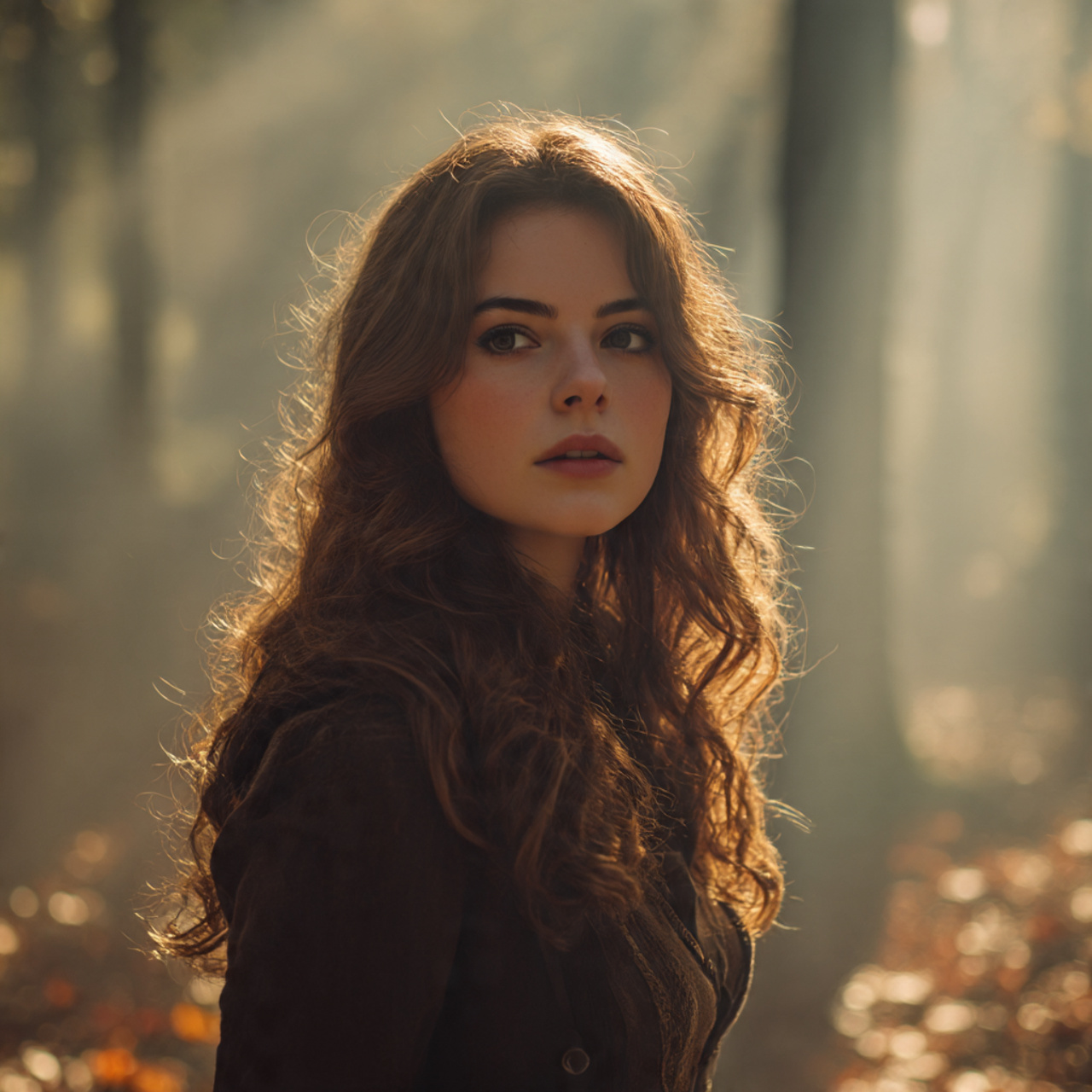 a young woman with cool toned mushroom brown
