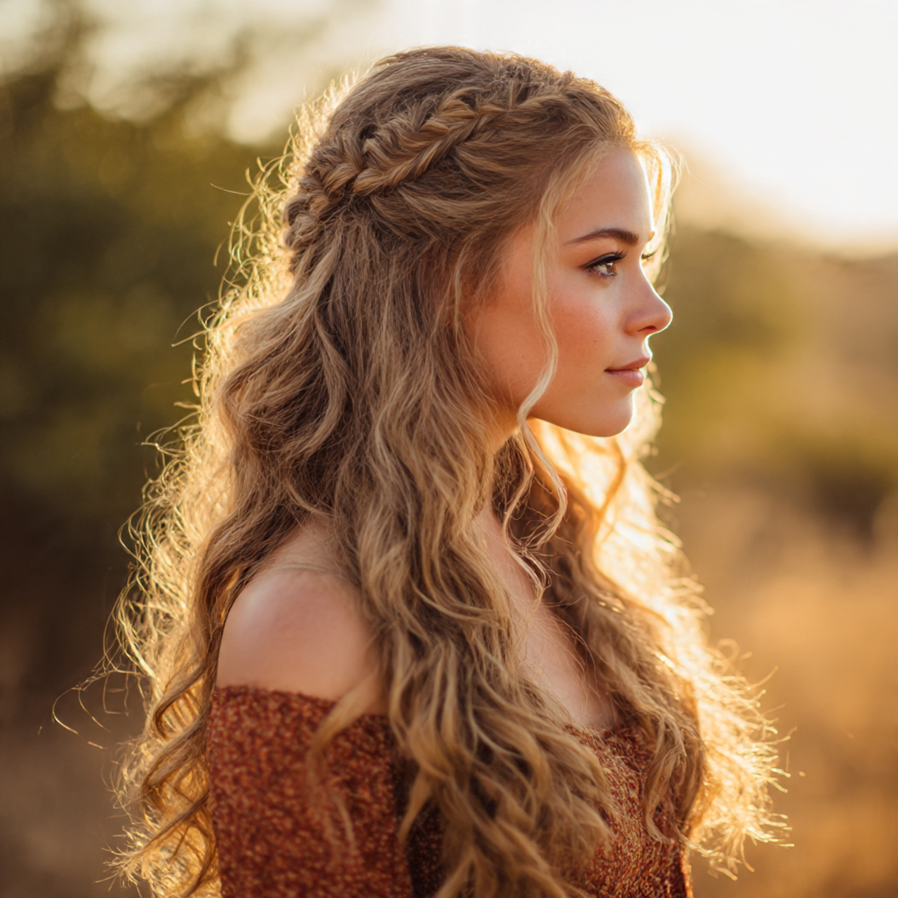 Best 30 Homecoming Hairstyles—Updos, Braids & Waves 8 a young woman with long flowing hair