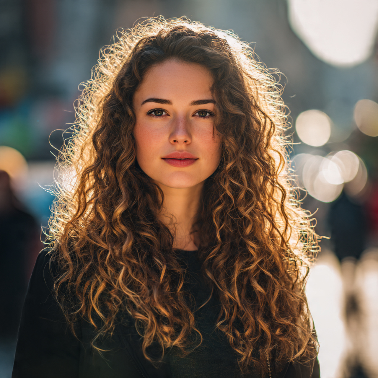 a young woman with long layered curly 1 1