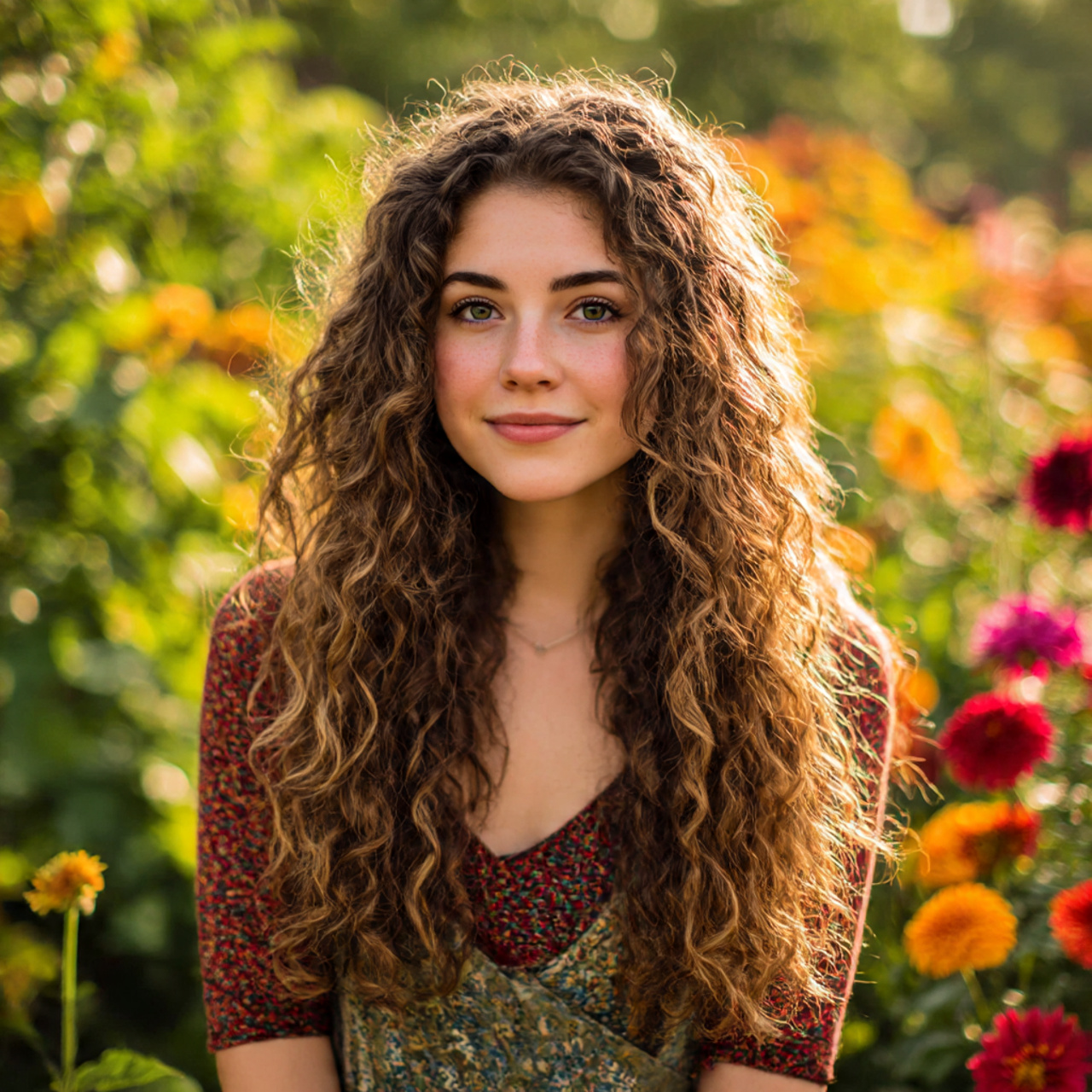 a young woman with long layered curly 2