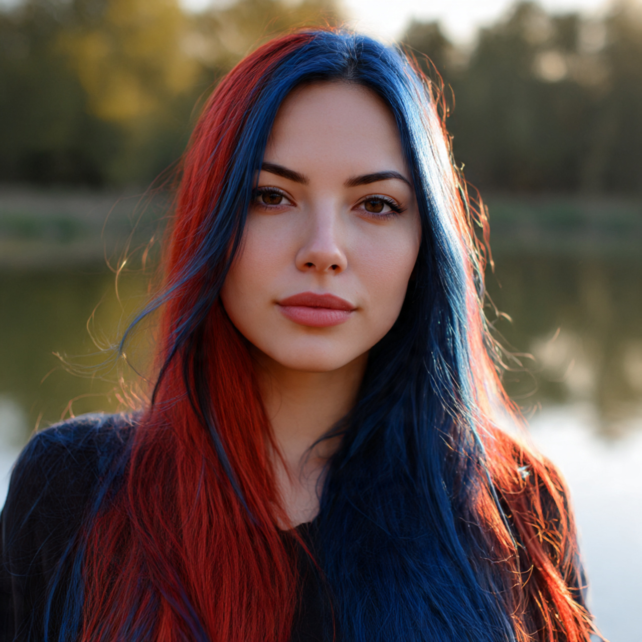 a young woman with long sleek hair