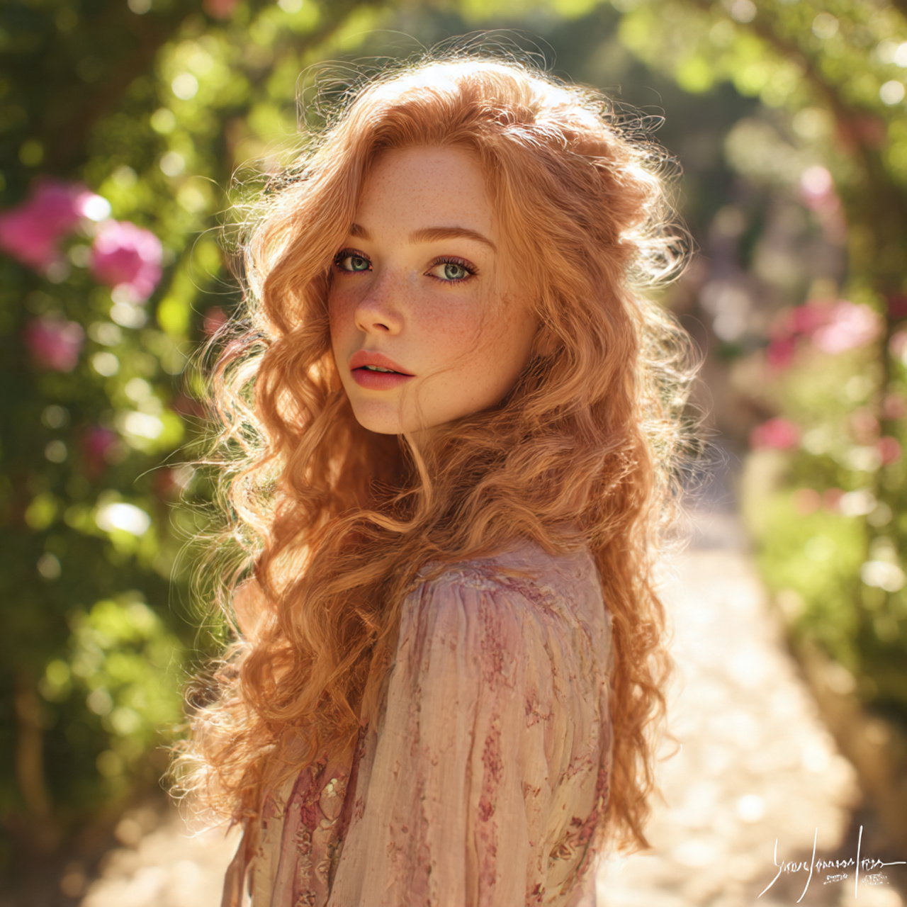 a young woman with strawberry milk blonde