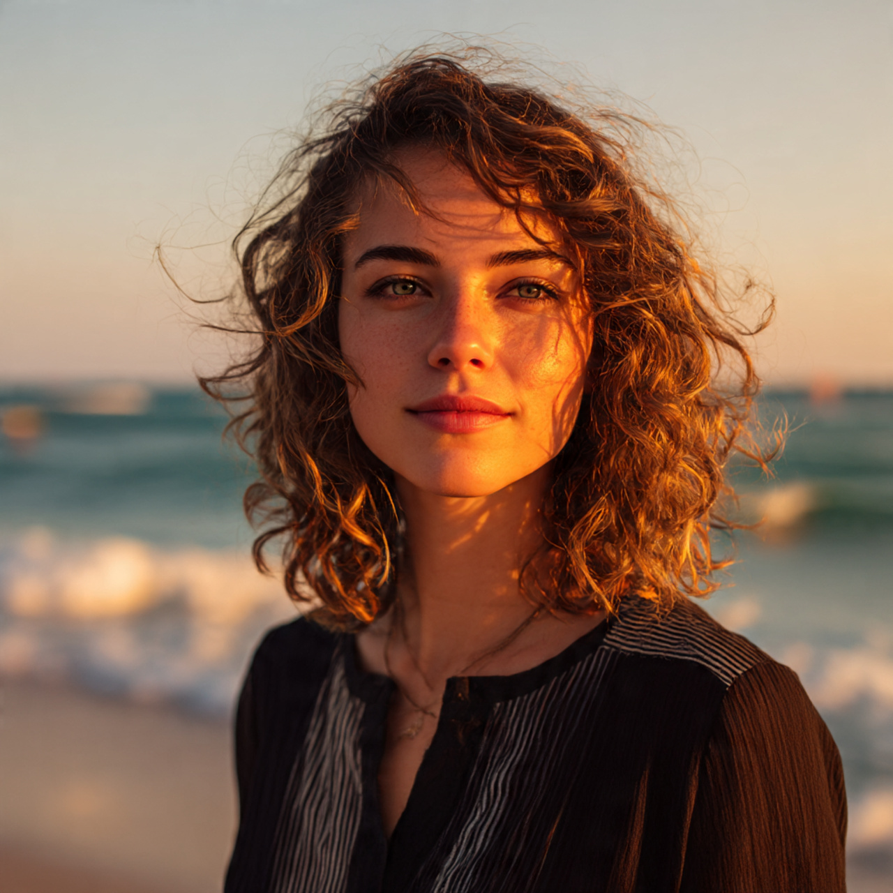 27 Stunning Face-Framing Curly Hair Ideas for Every Curl Type 24 a young woman with wavy face framing curly