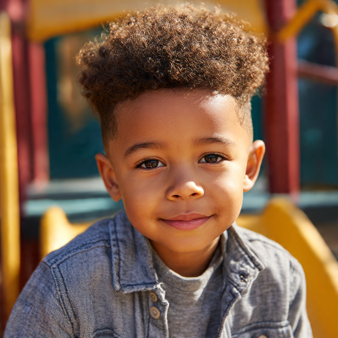 adorable young black boy with a neat