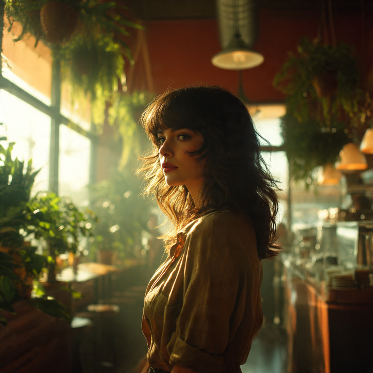 an attractive woman with a vintage shag influenced