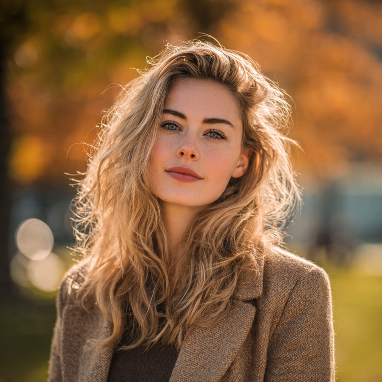 an elegant woman with buttery honey blonde