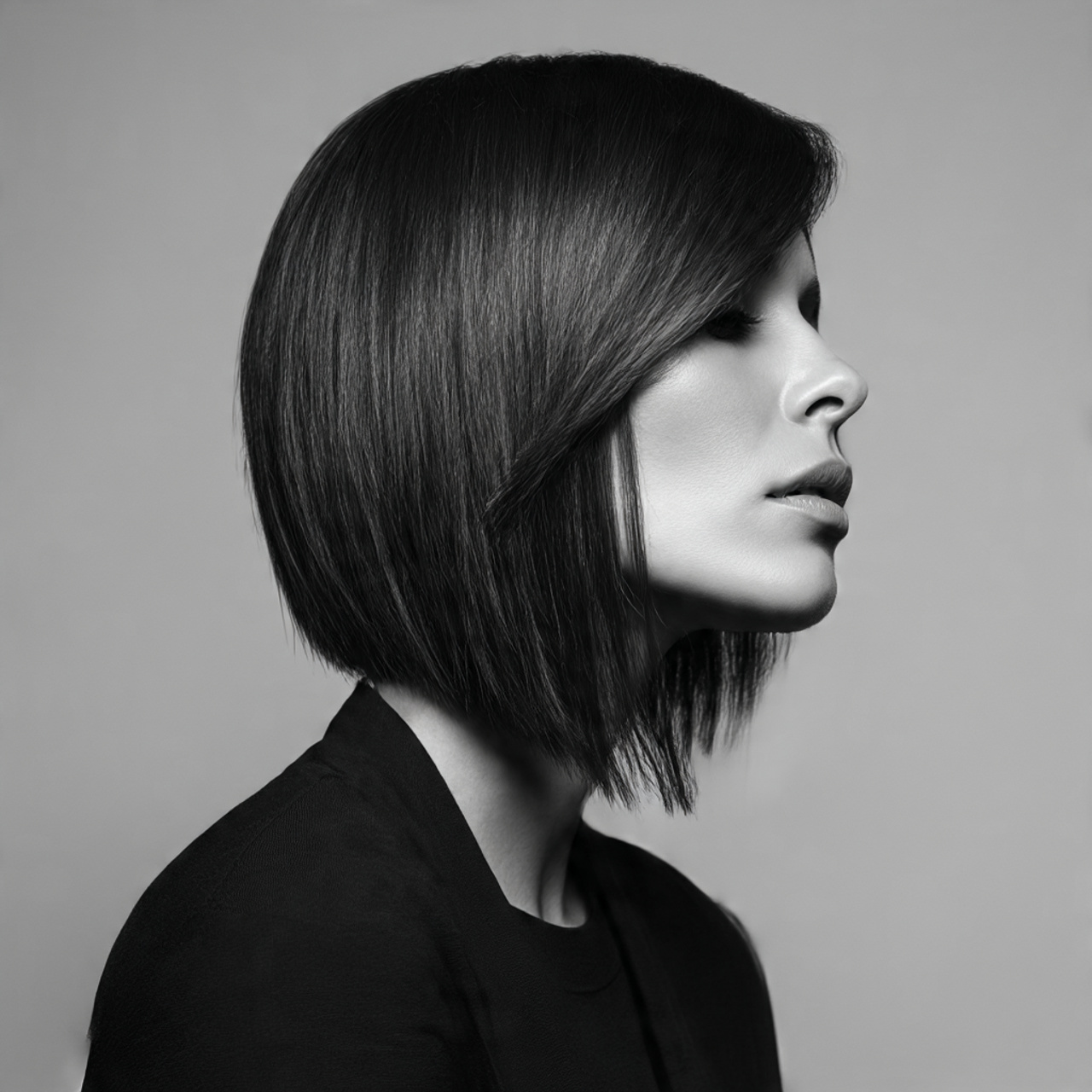 angled long bob slightly longer in front