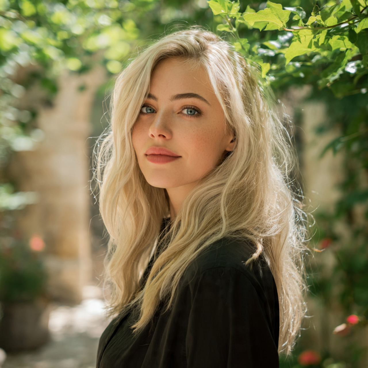 another woman with luminous wheat blonde hair