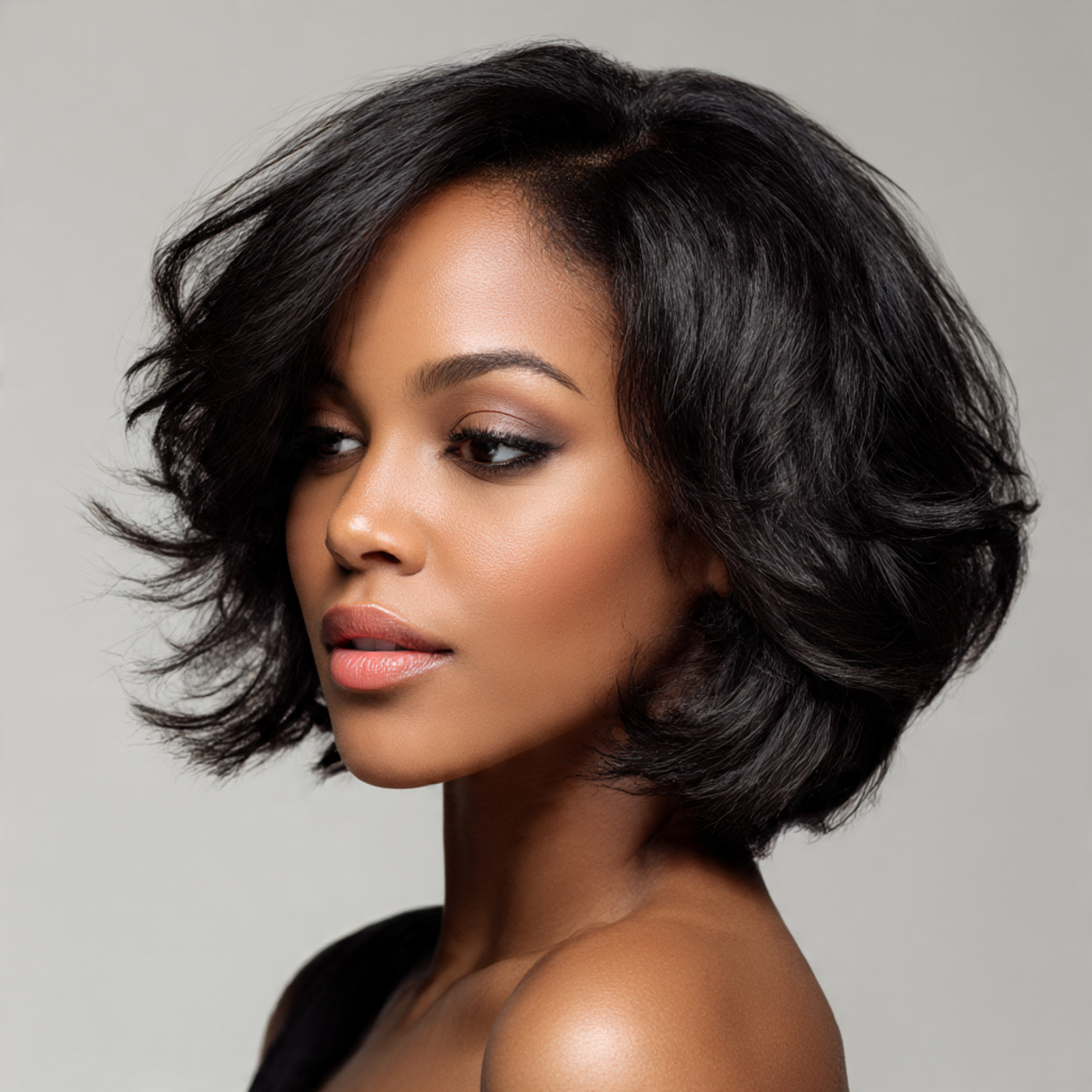 25 Stunning Bob Hairstyles for Black Women: Short, Curly & Sleek Cuts 4 beautiful black woman with a layered bob
