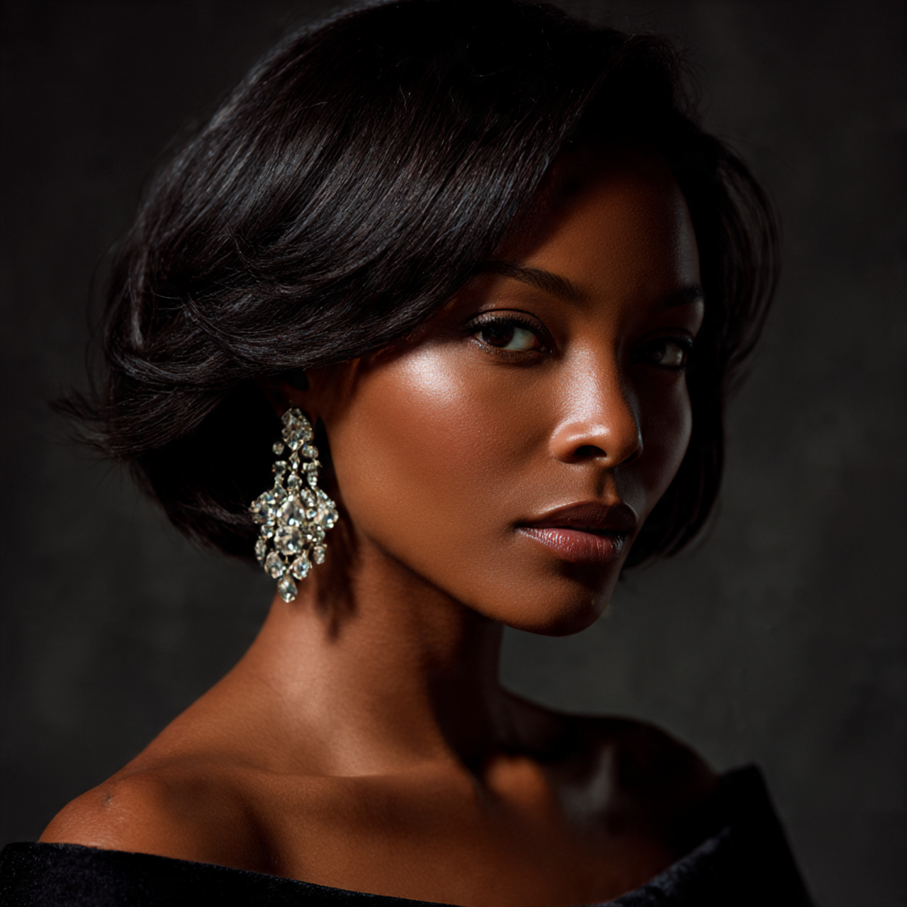 25 Stunning Bob Hairstyles for Black Women: Short, Curly & Sleek Cuts 5 black woman with a chin length bob slightly