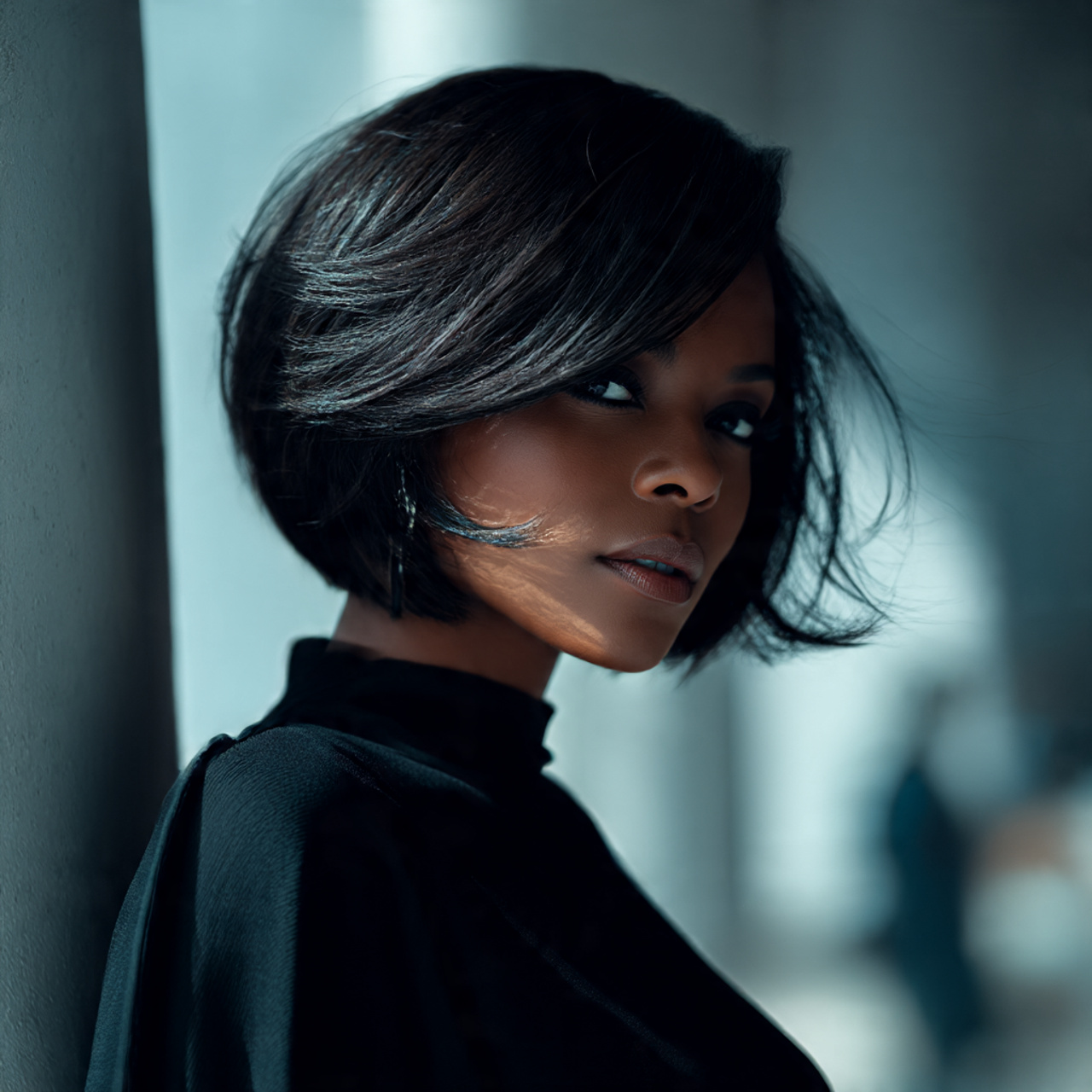 25 Stunning Bob Hairstyles for Black Women: Short, Curly & Sleek Cuts 2 black woman with an inverted bob hairstyle