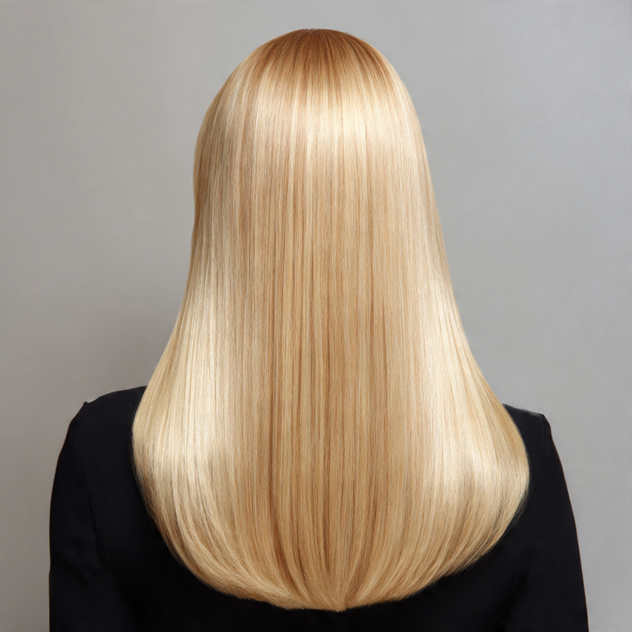 blonde hair styled perfectly pin straight ultra smooth and
