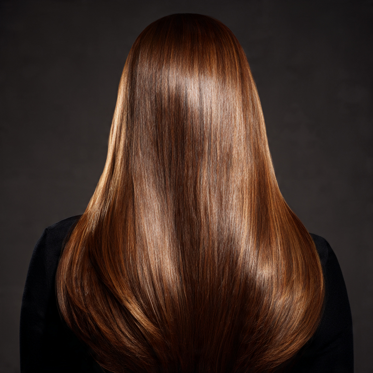 brown sugar hair coated with a high shine