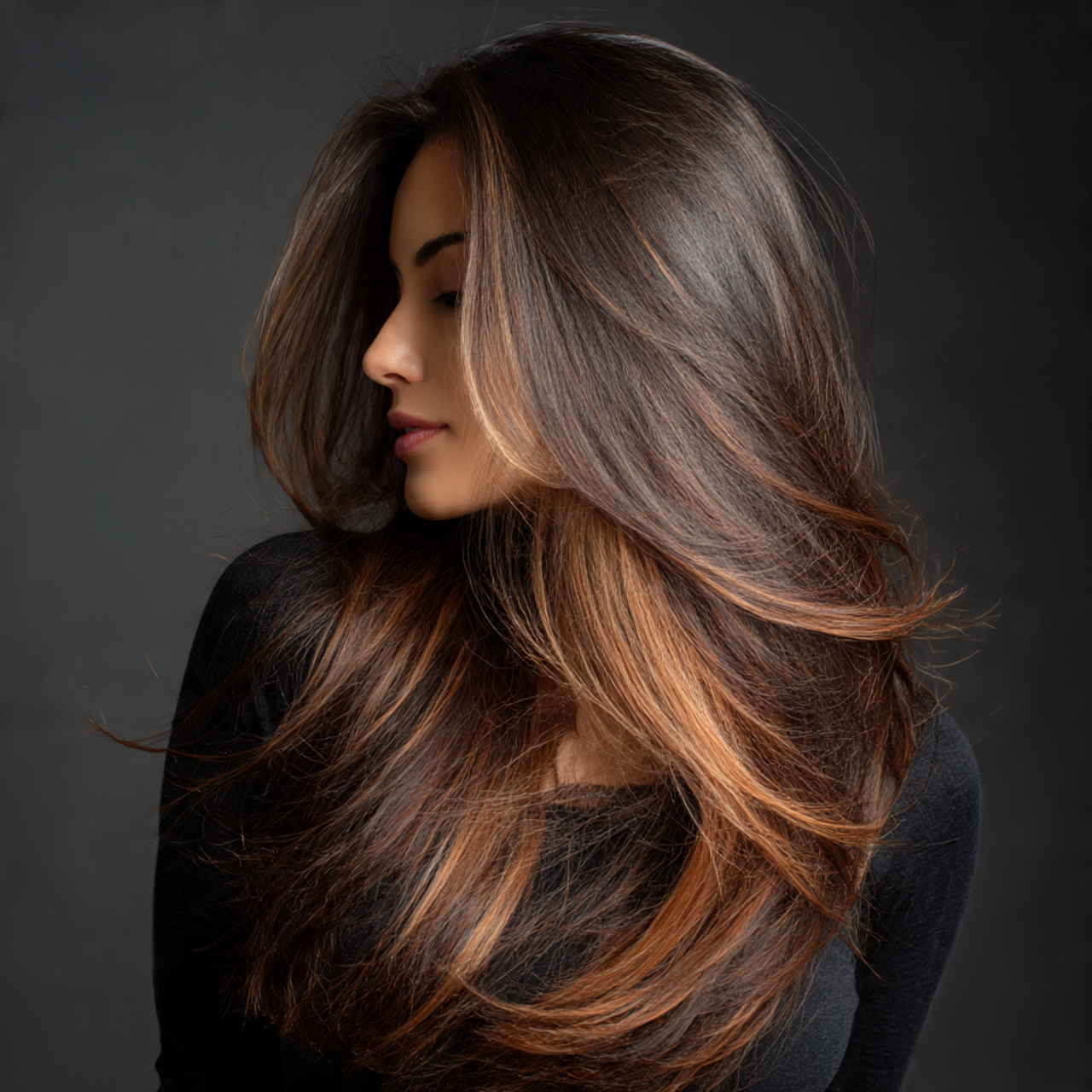 brown sugar hair with a two tone underneath