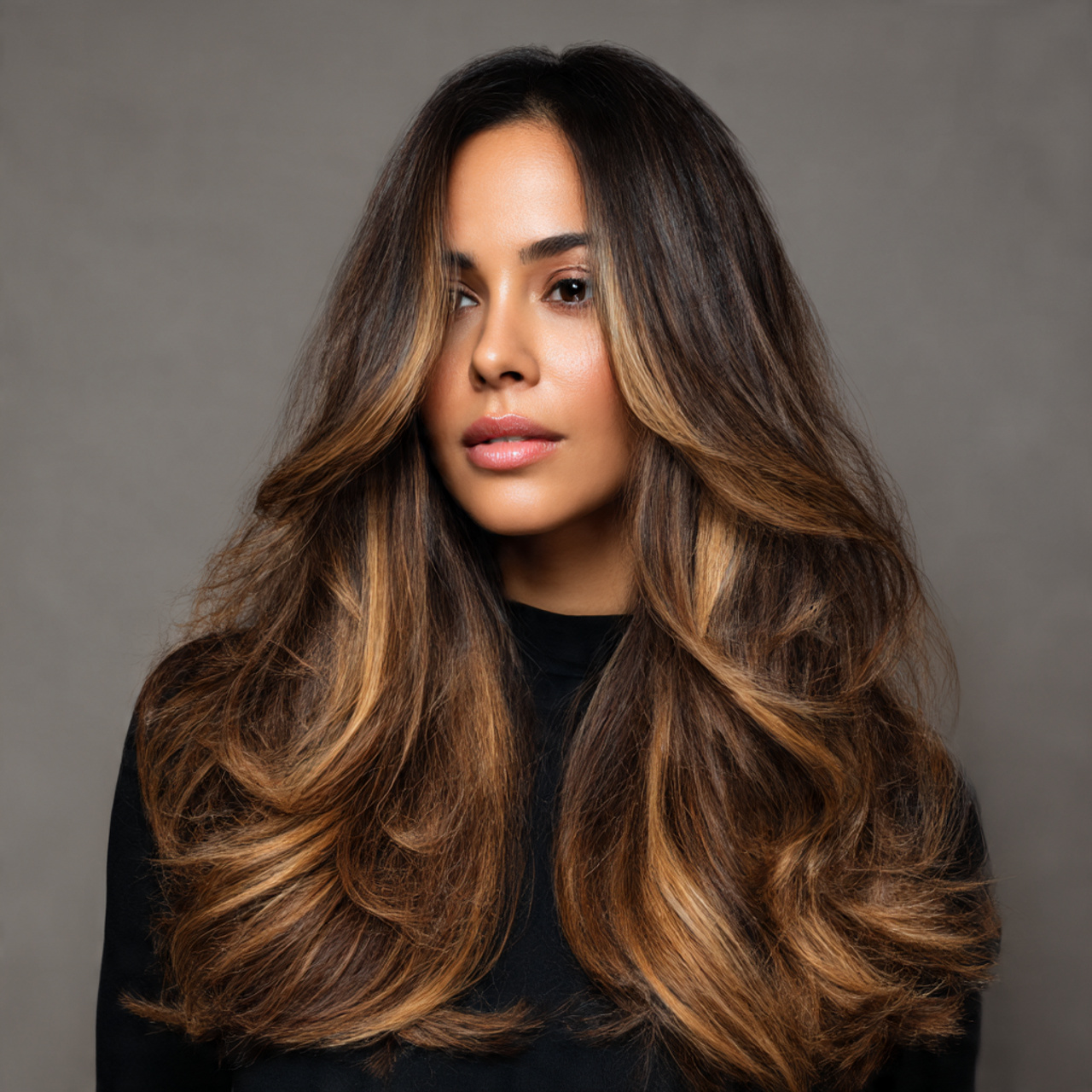 brown sugar hair with caramel face framing money