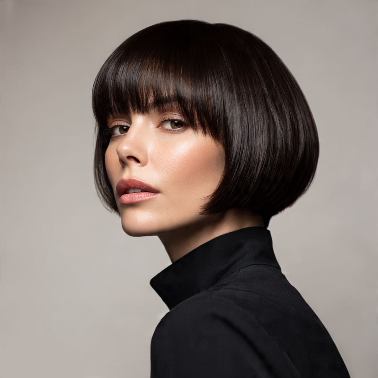 chin length a line bob angled slightly longer in
