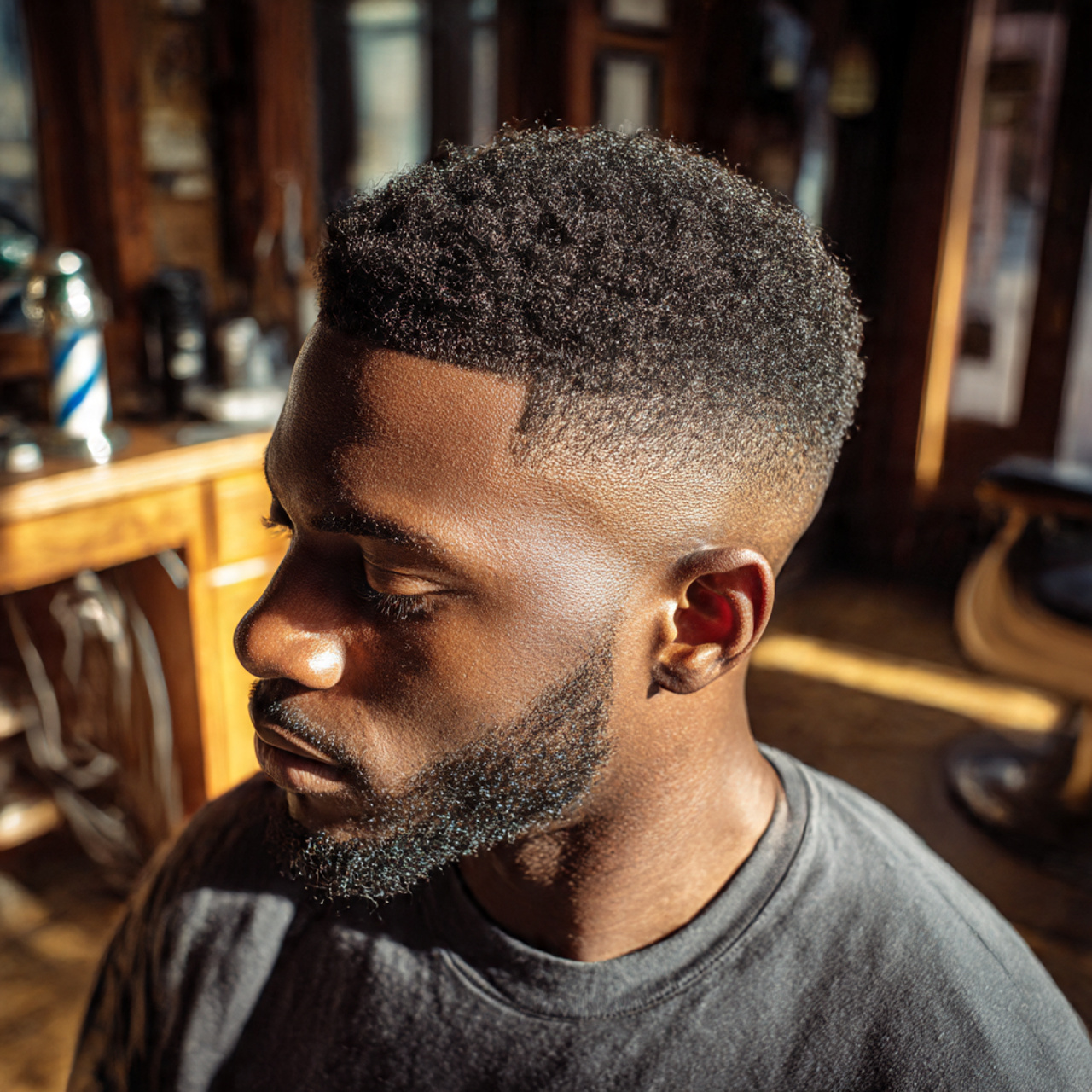 close up of a black man s freshly groomed