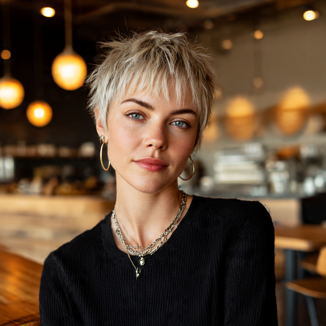 close up of a confident woman with a