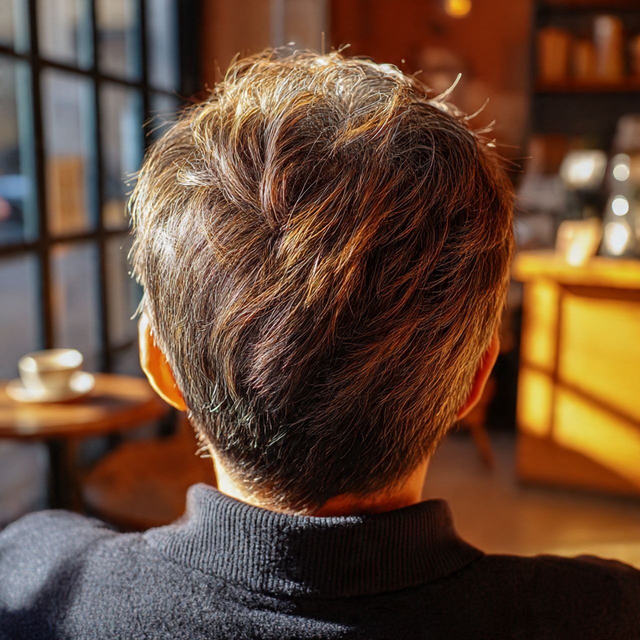 close up of a man with short hair