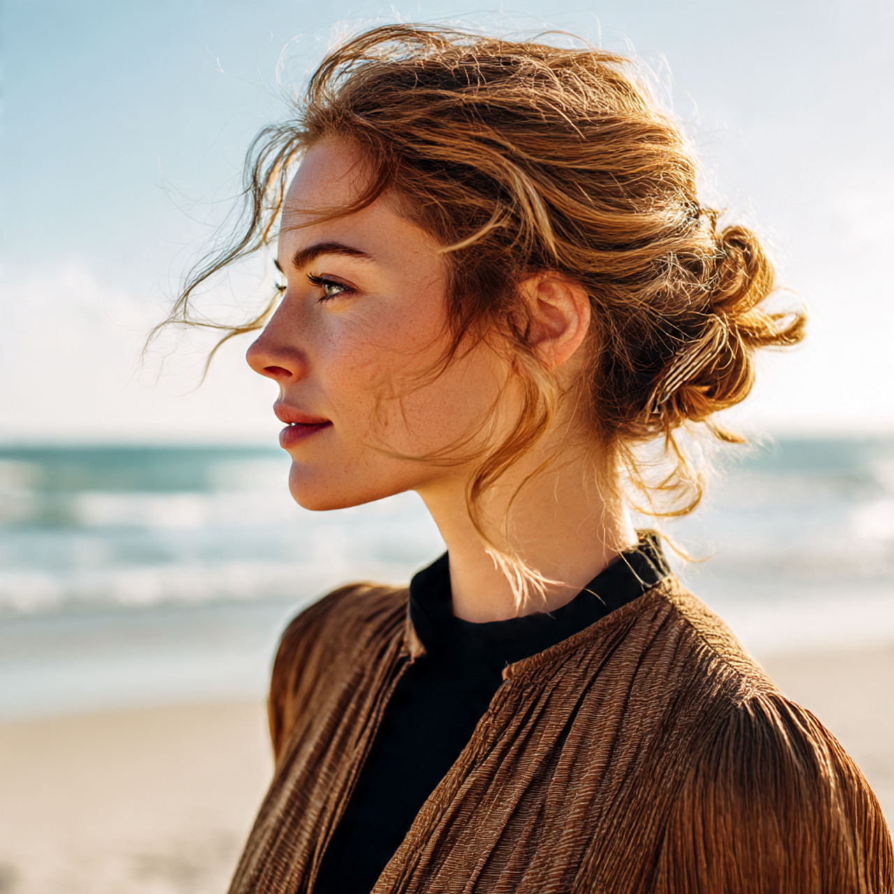 close up of a stylish woman on a