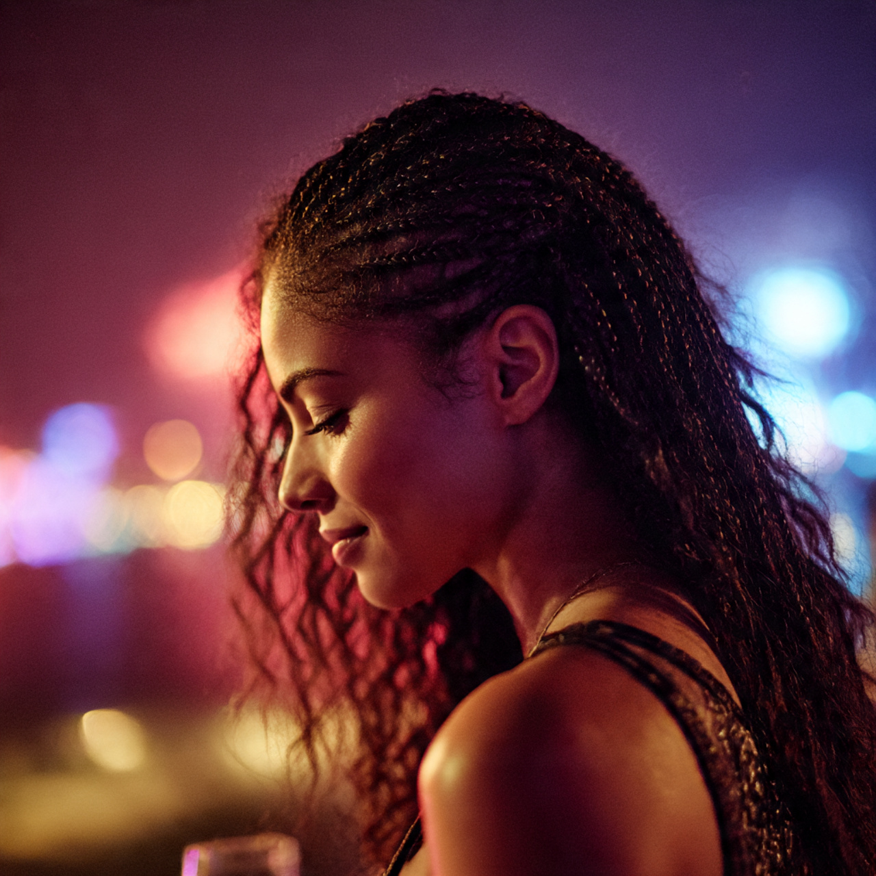 close up of a woman s hair styled with