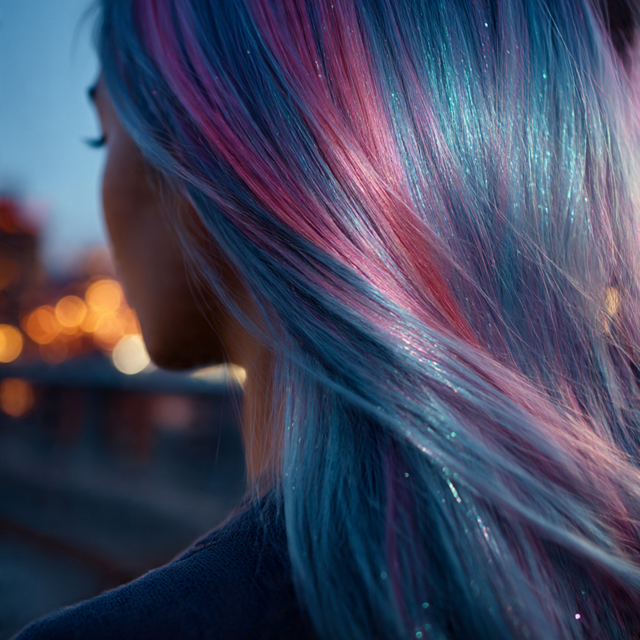 27 Gorgeous Peekaboo Hair Color Ideas Revealed To Enhance Looks 15 close up of a woman with holographic peekaboo