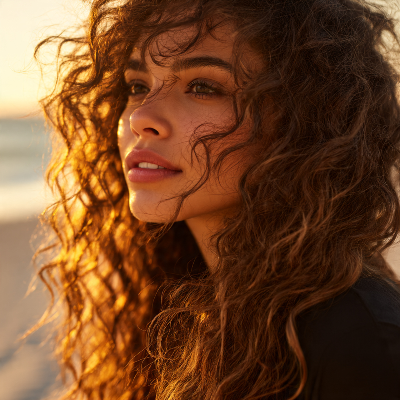 close up of a woman with long layered 2