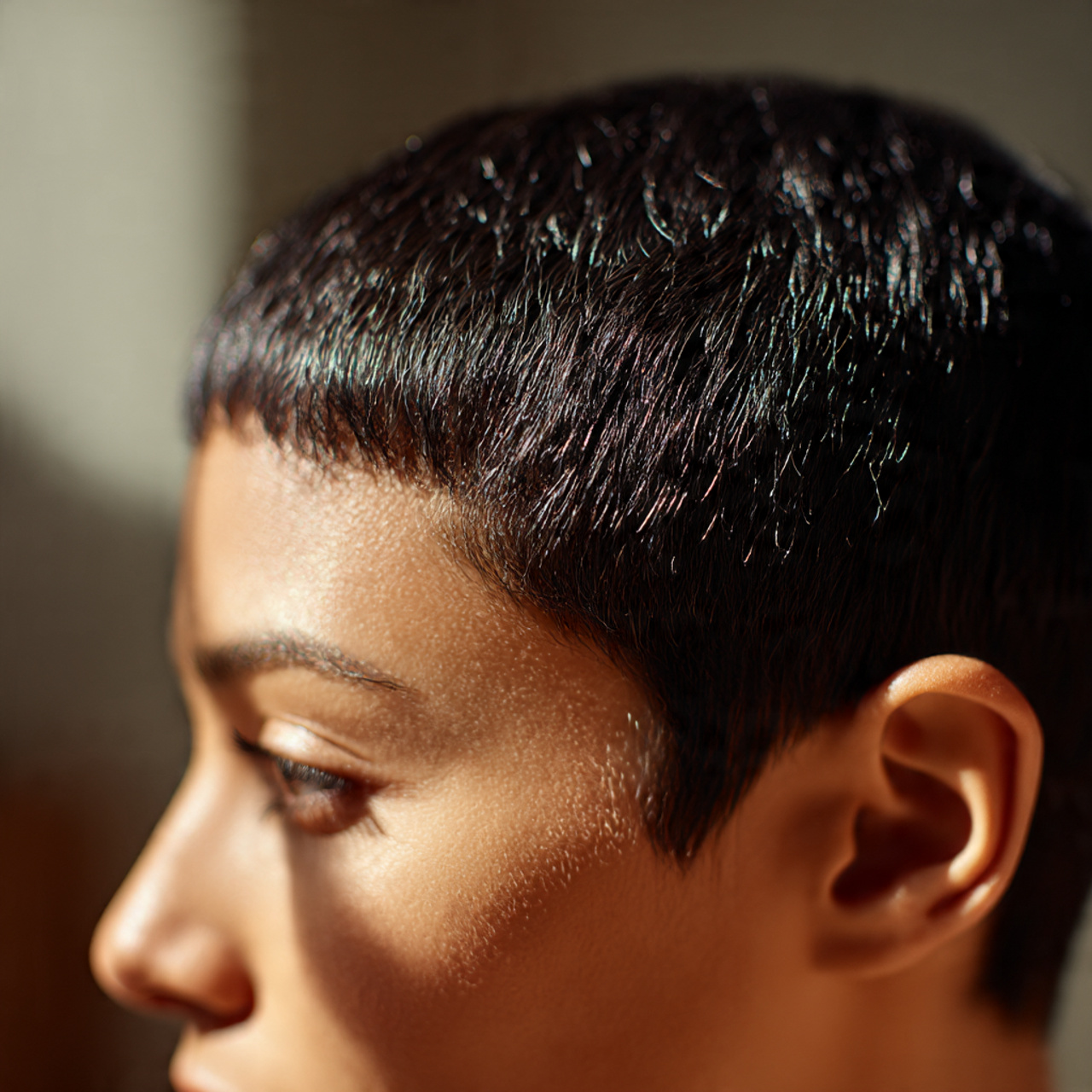 27 Short Silk Pressed Hair: Sleek, Shiny & Effortless Styles 15 close up of a woman with short silk