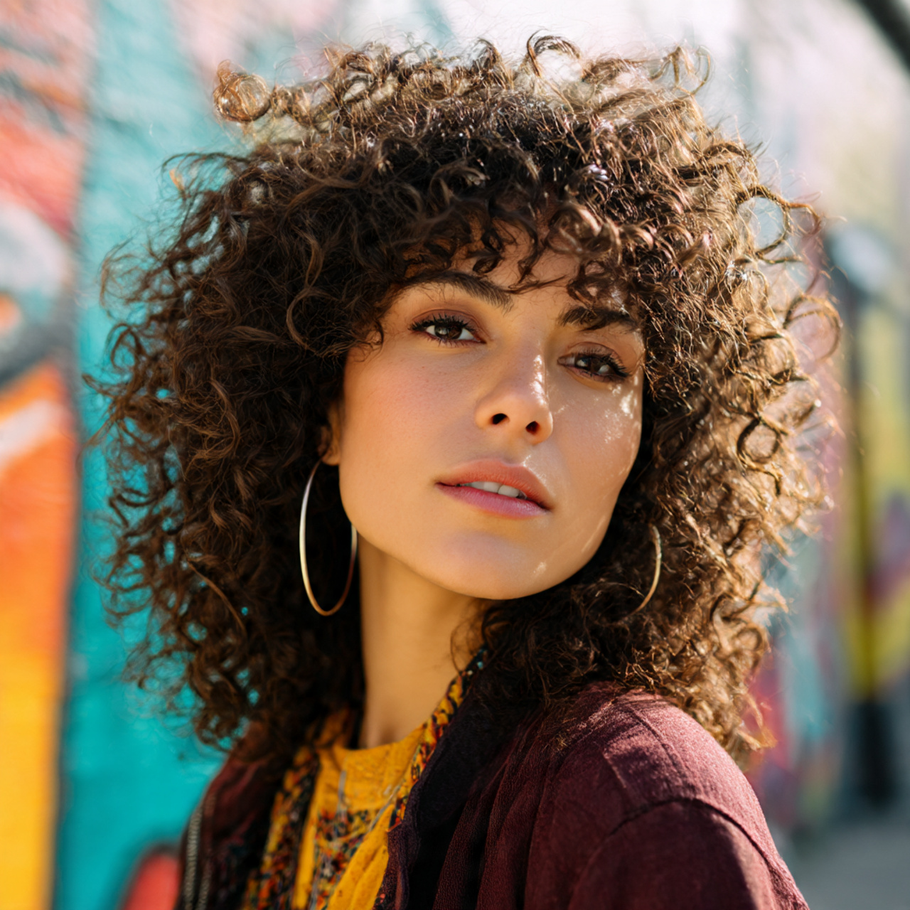 27 Stunning Face-Framing Curly Hair Ideas for Every Curl Type 1 close up of a woman with thick layered