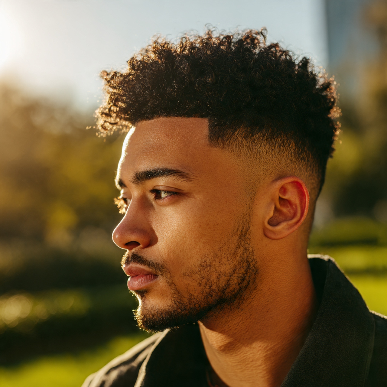 close up portrait of a stylish black man