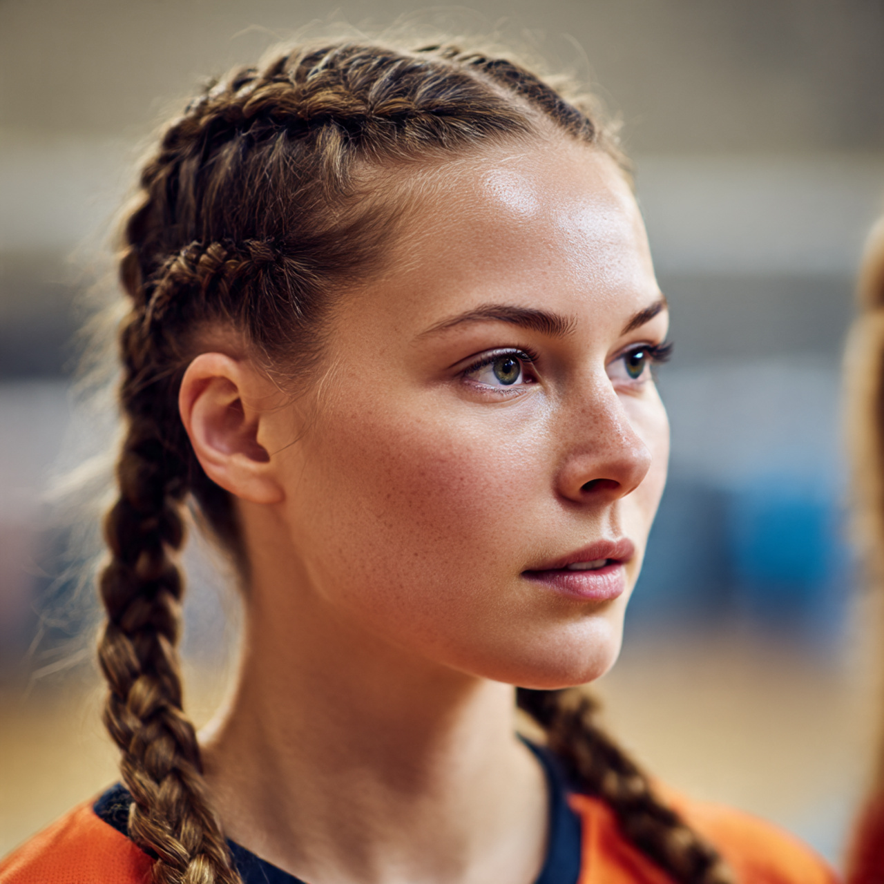 close up portrait of a volleyball player with