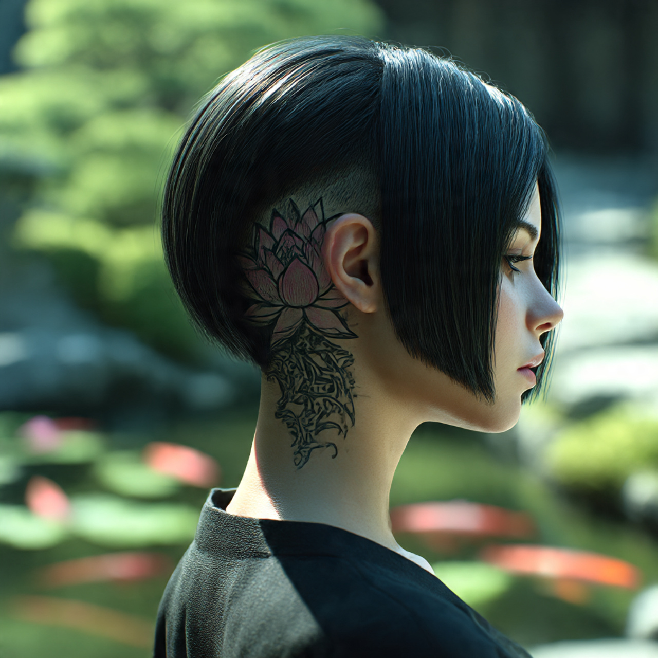 20 Undercut Bob Ideas for the Perfect Edgy Haircut 12 close up realistic portrait of a woman with 1