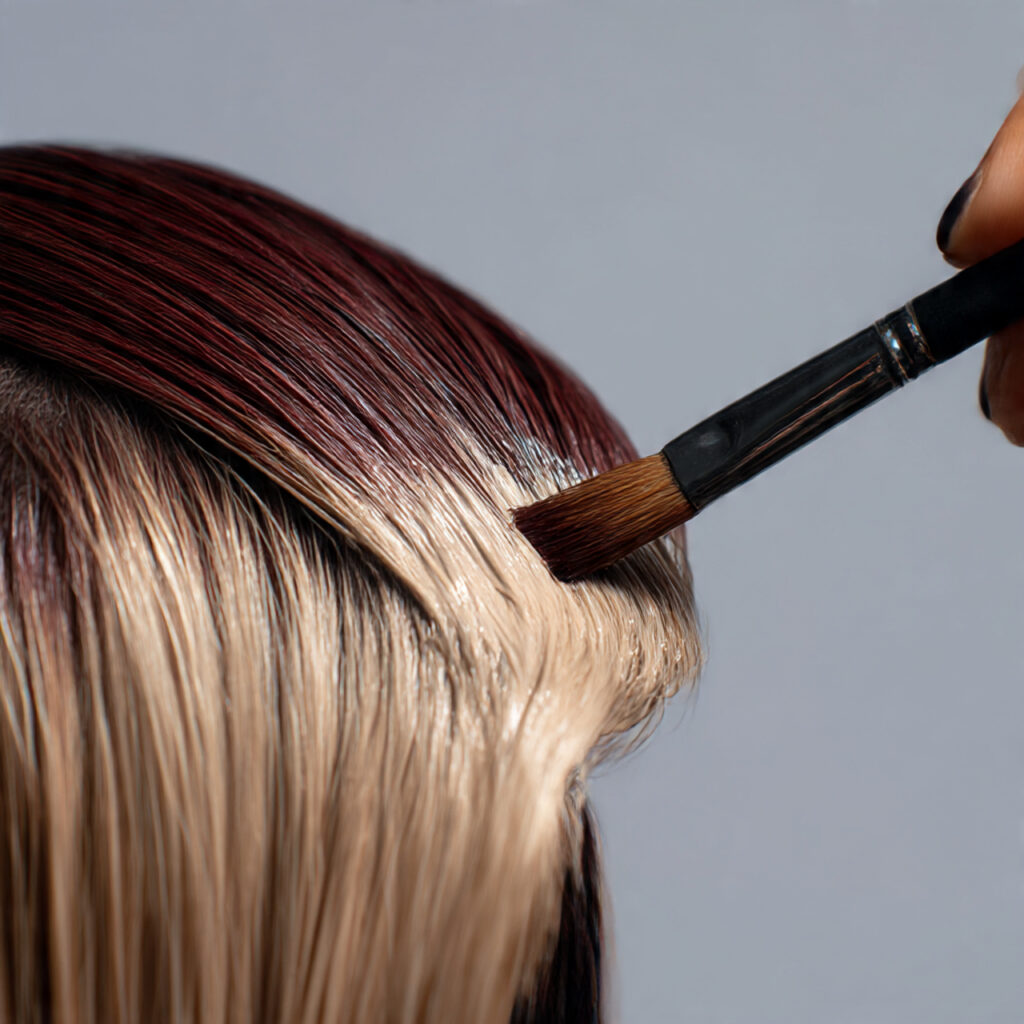 close up shot of calico hair roots being