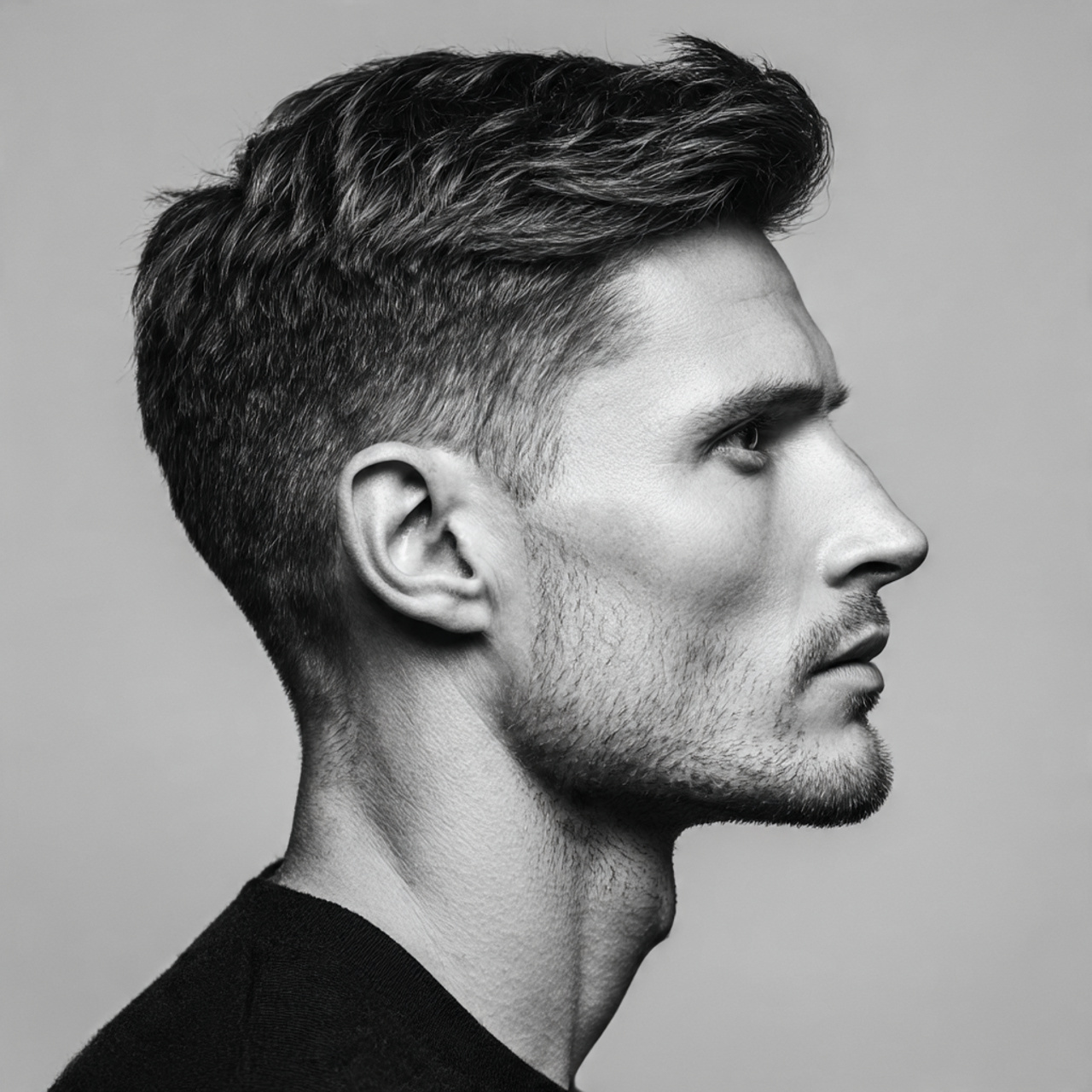 confident male model with a refined wolf