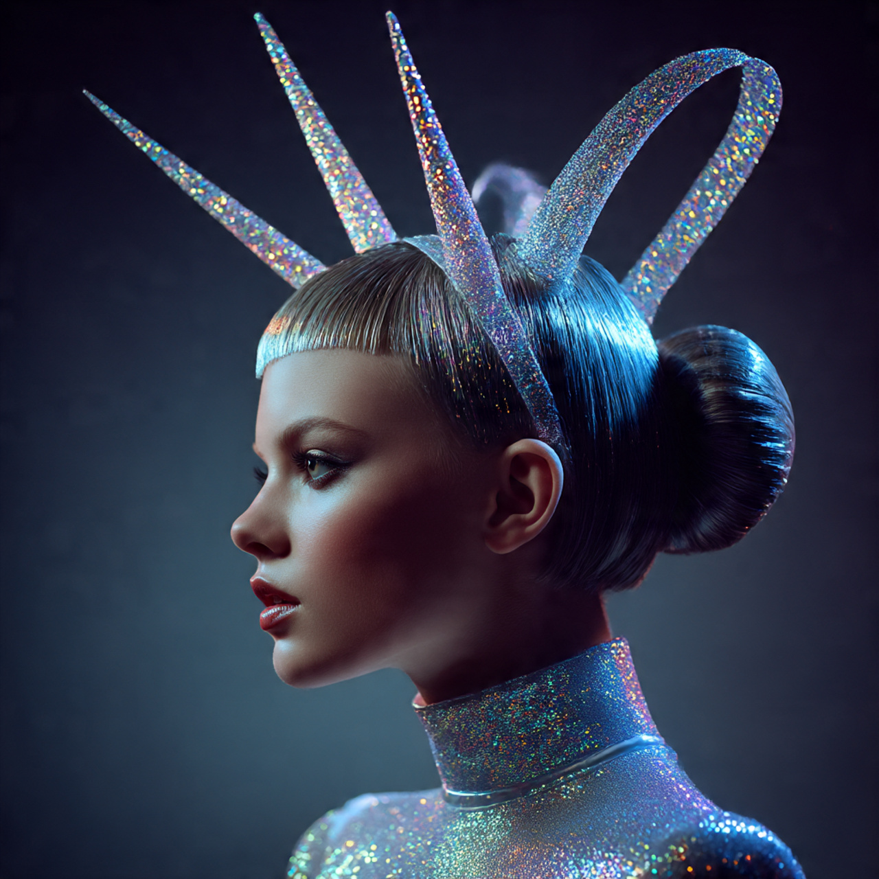 creative halloween hair ideas futuristic cosmic hairstyle