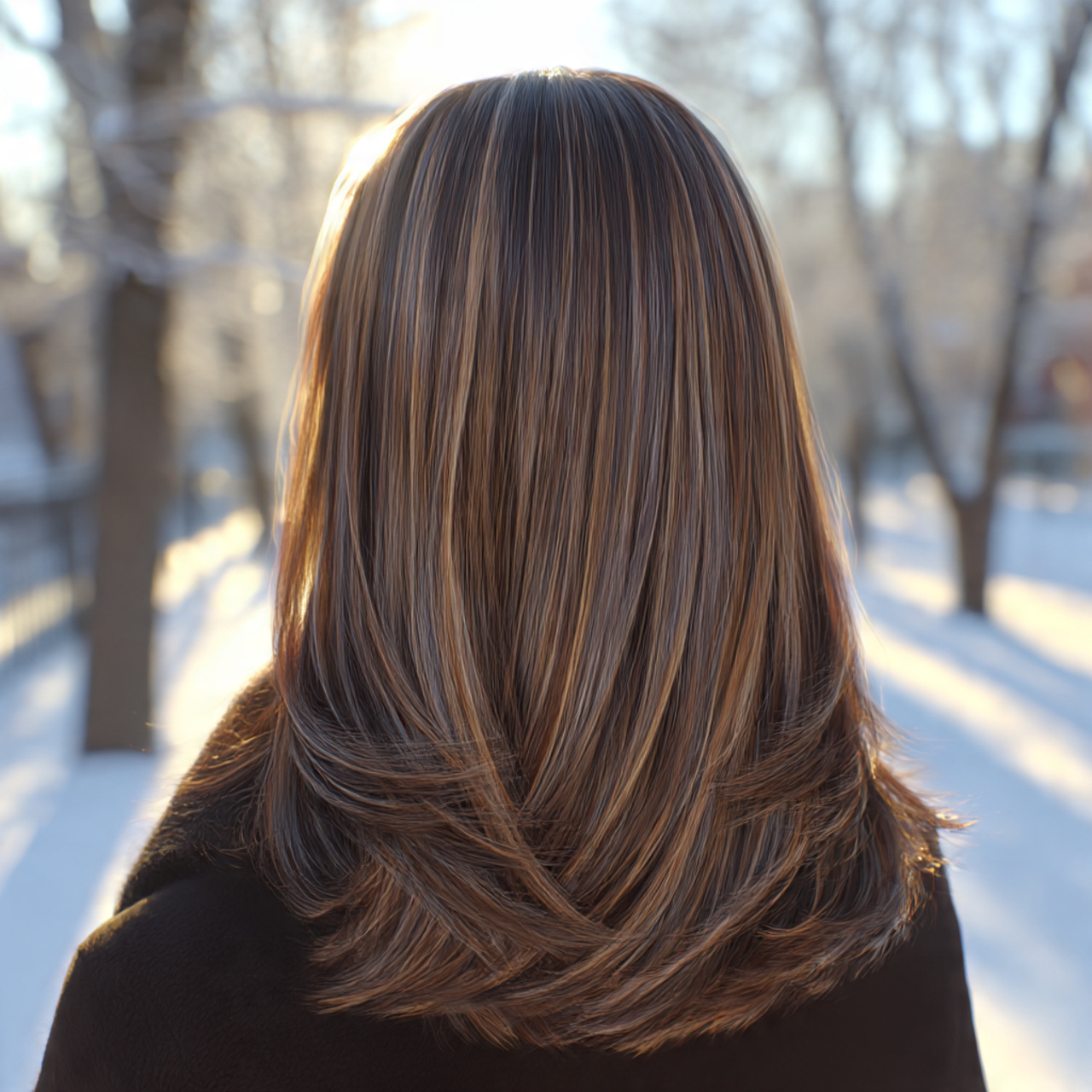 deep cold brew brown hair with subtle