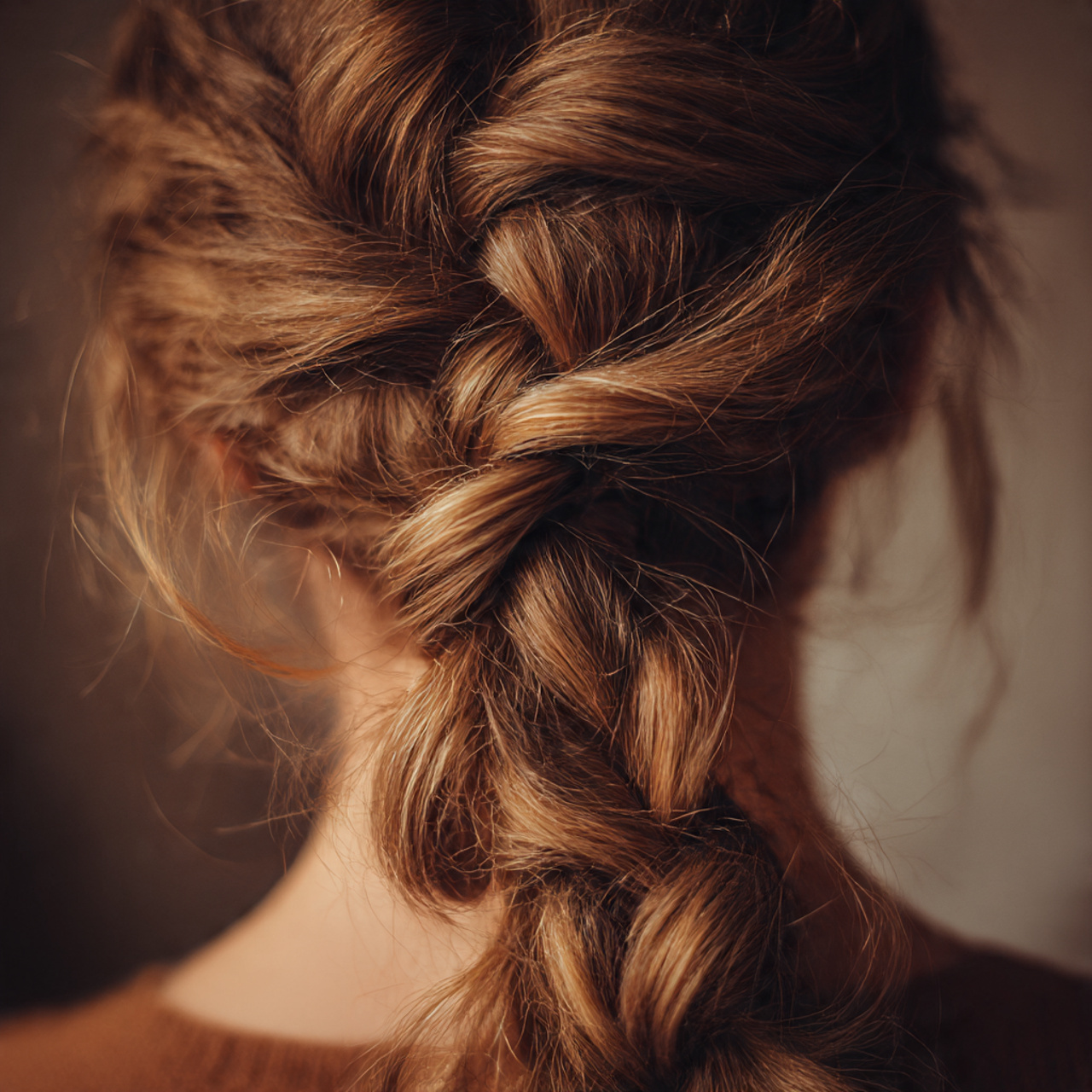 detailed hair focused close up of a reverse french