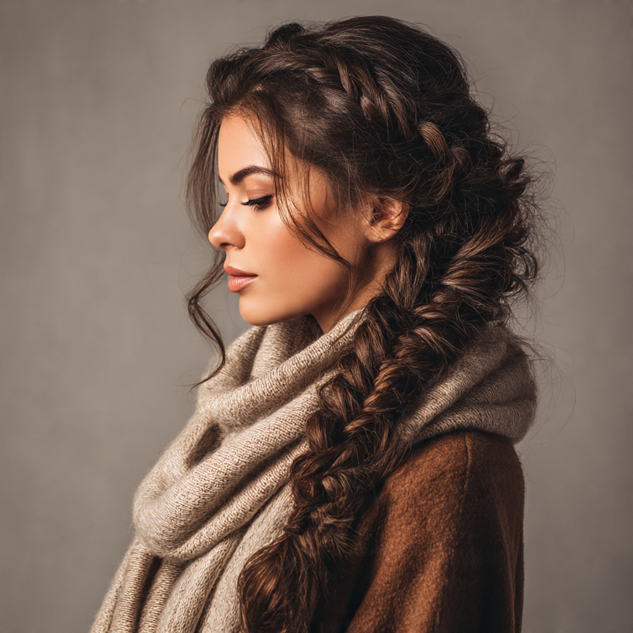 elegant french braid waterfall hairstyle on long